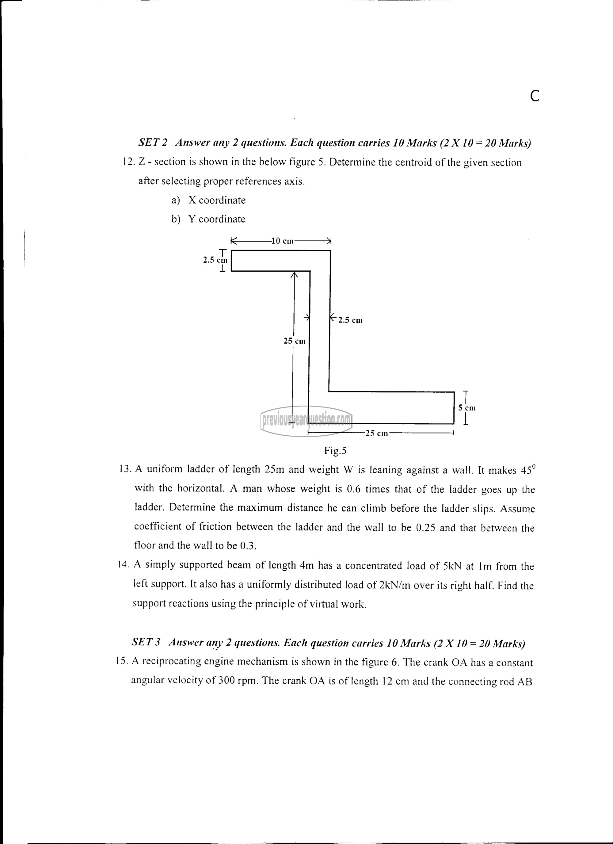 Question Paper - ENGINEERING MECHANICS-3