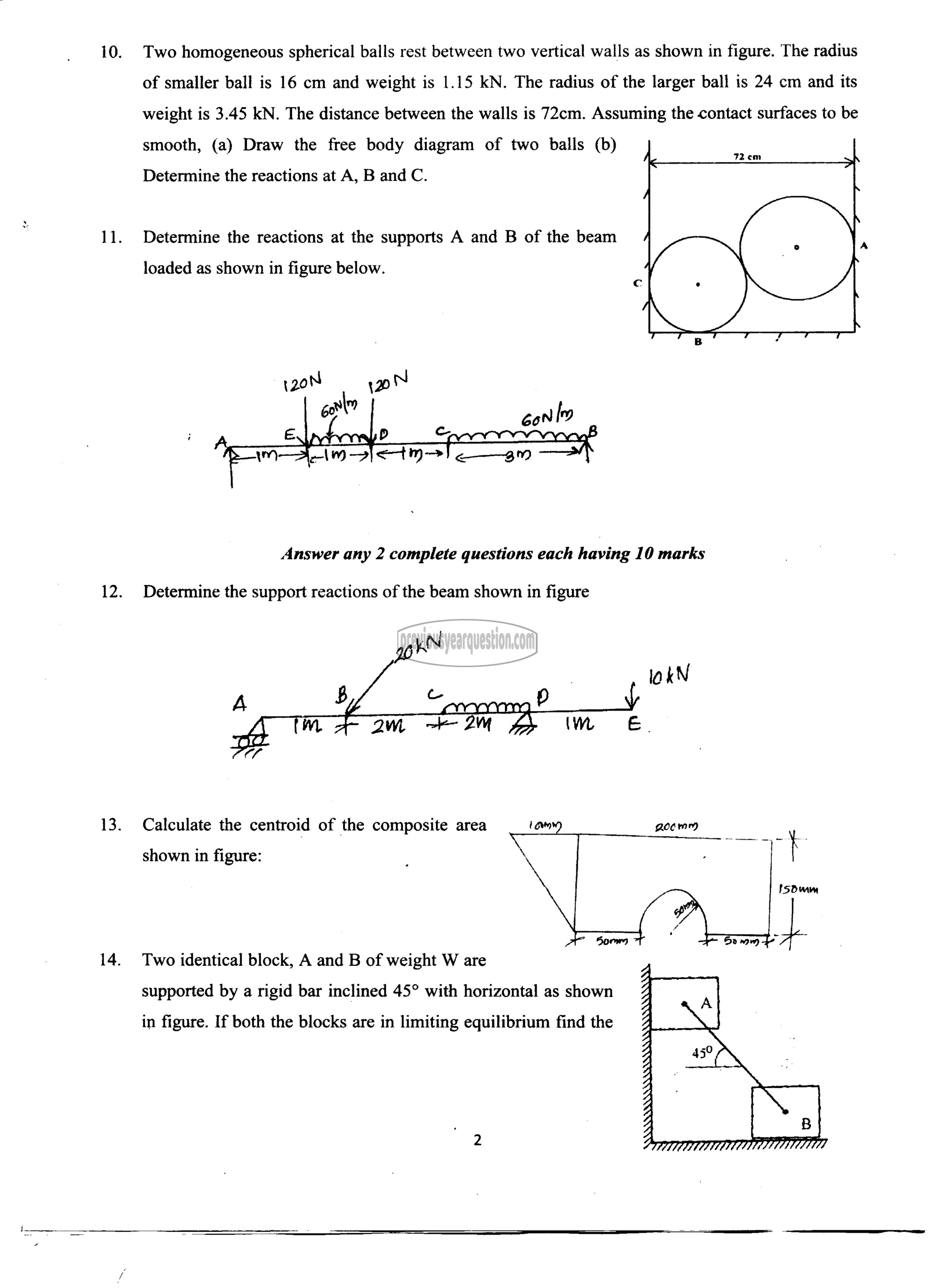 Question Paper - ENGINEERING MECHANICS-2