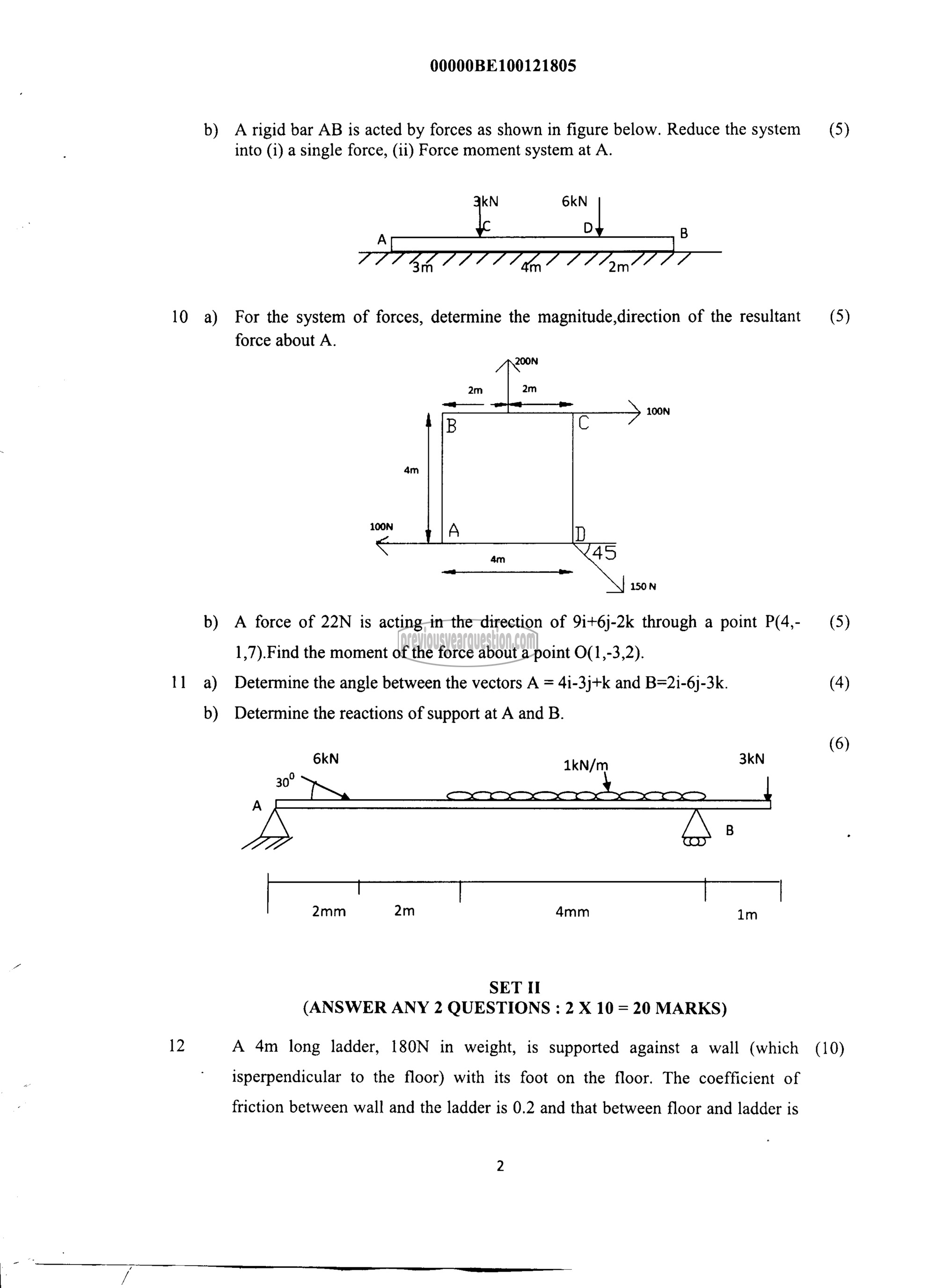 Question Paper - ENGINEERING MECHANICS-2