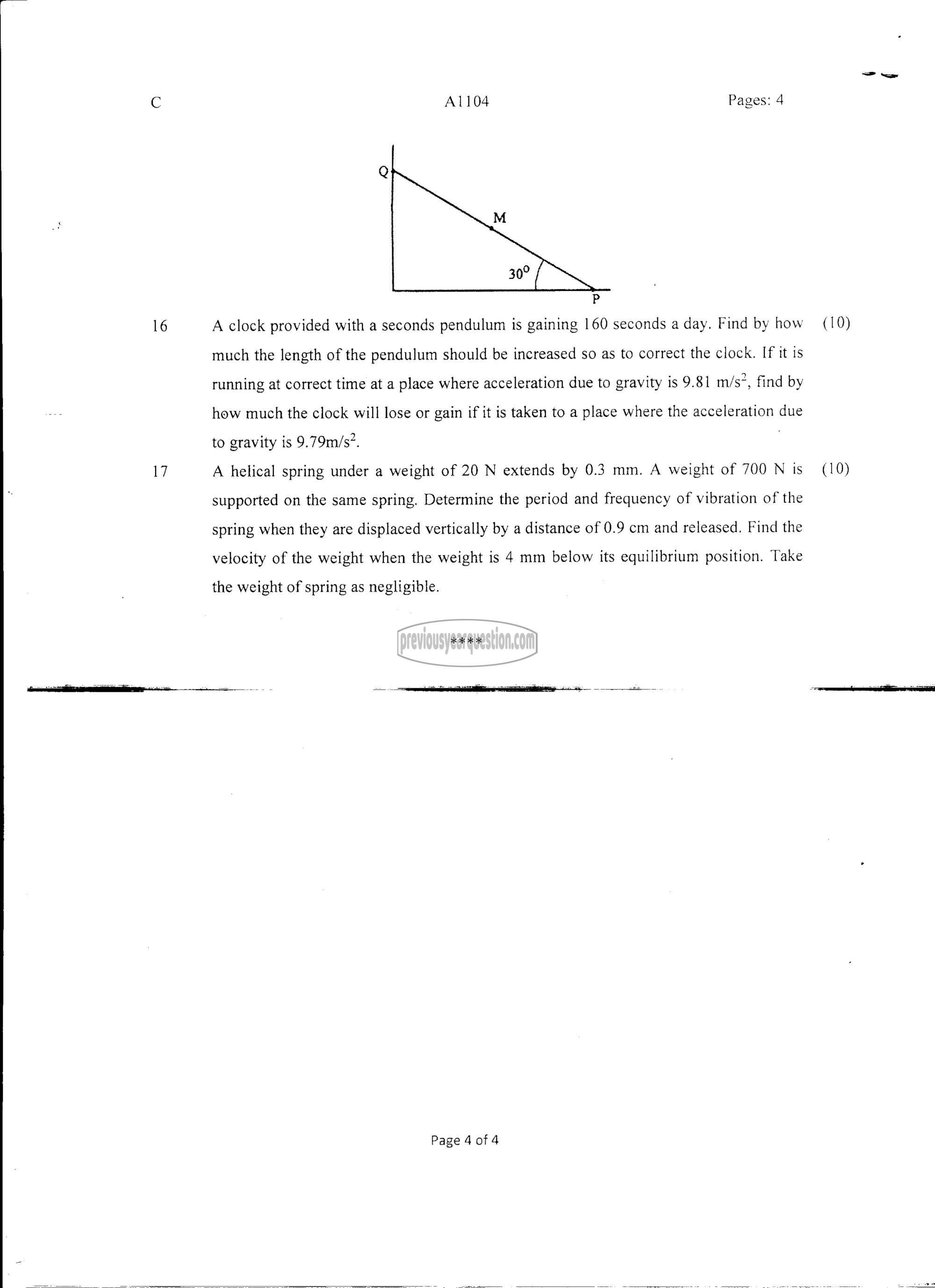 Question Paper - ENGINEERING MECHANICS-4