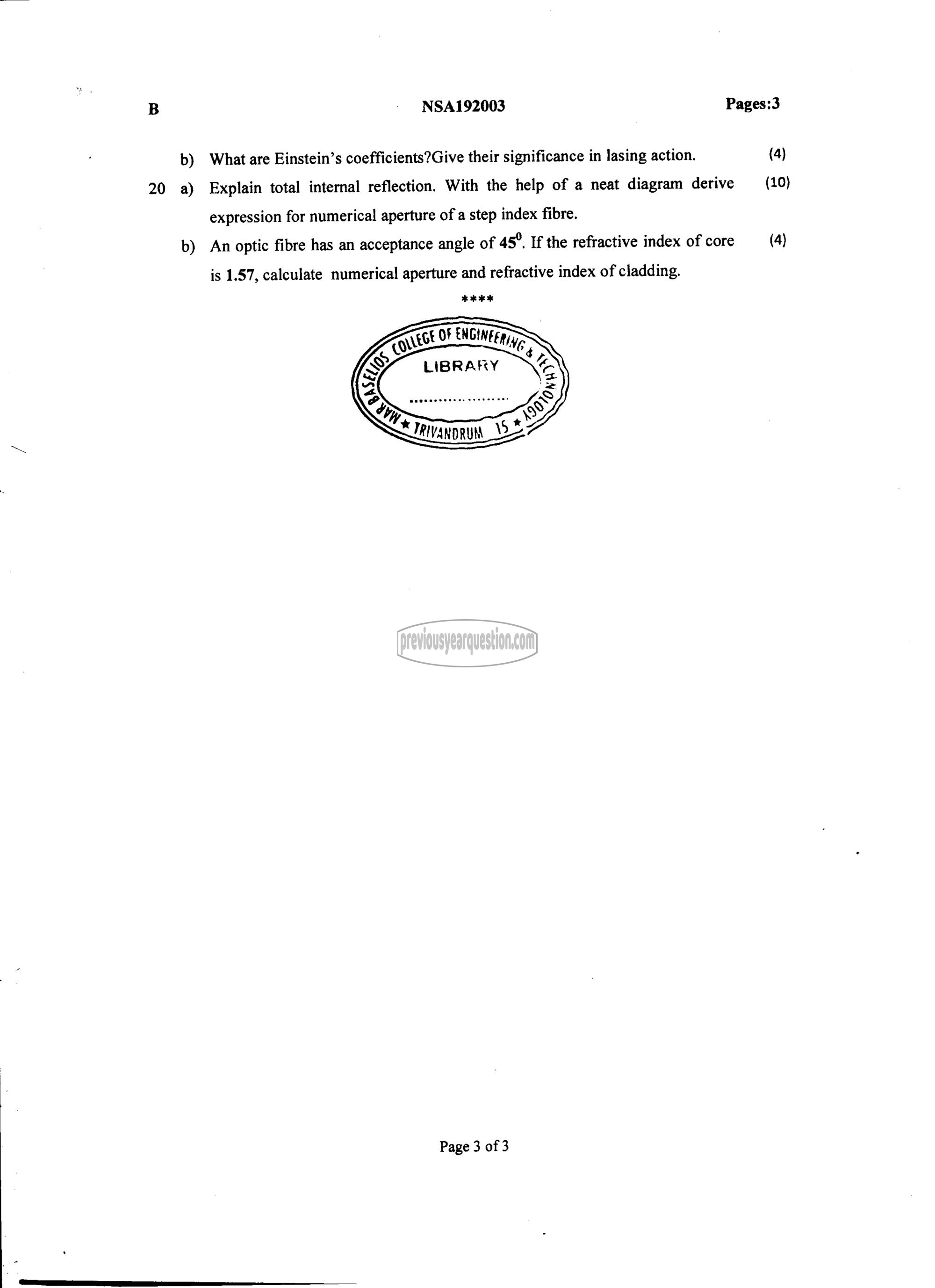 Question Paper - ENGINEERING PHYSICS B-3