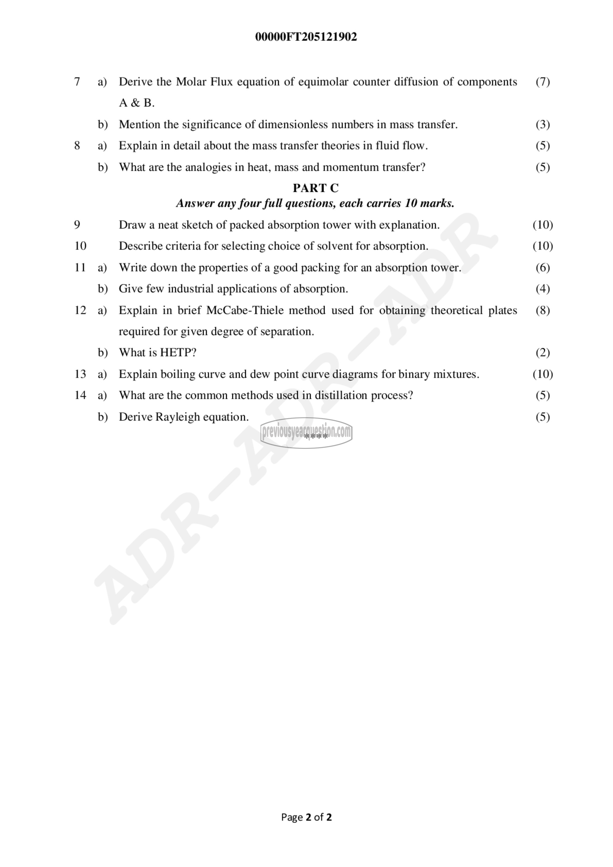 Question Paper - Fundamentals of Heat and Mass Transfer-2