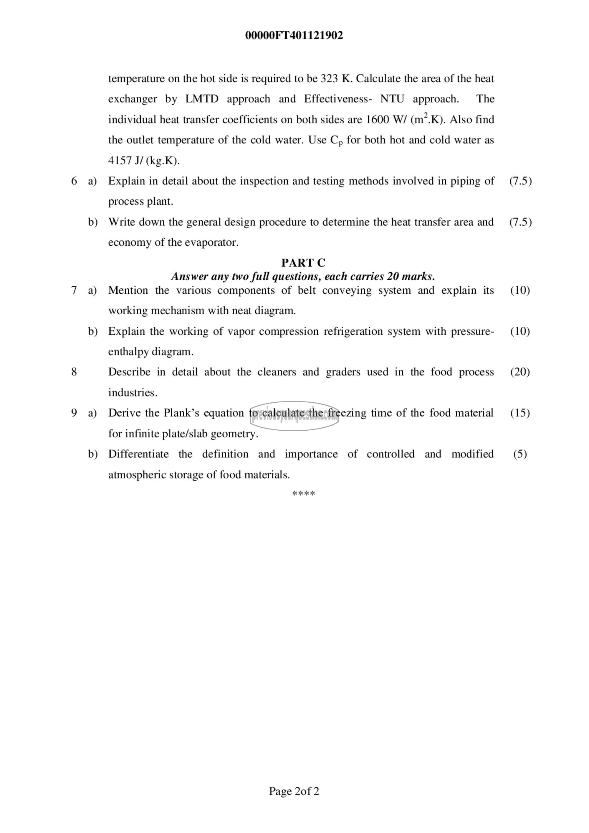 Question Paper - Food Process Equipment and Design-2