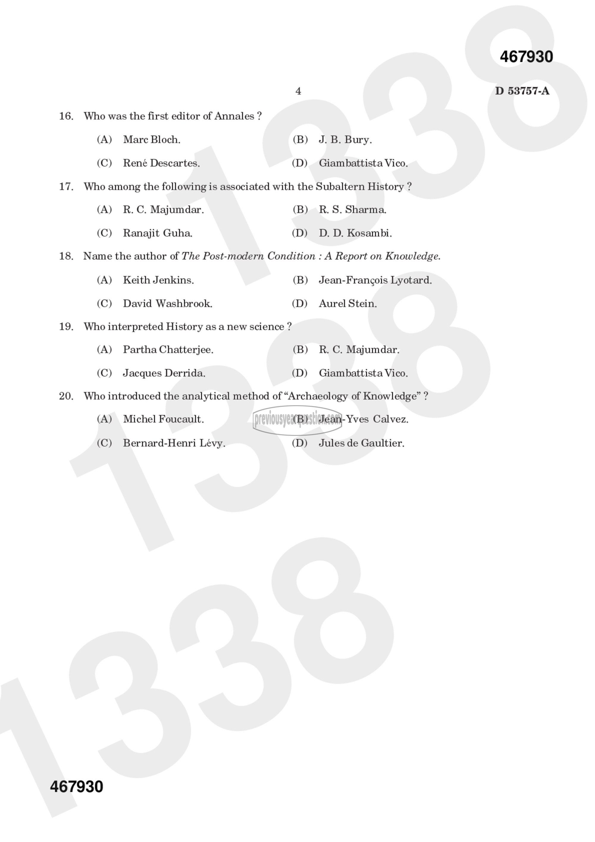 Question Paper - TRENDS IN HISTORIOGRAPHY-6