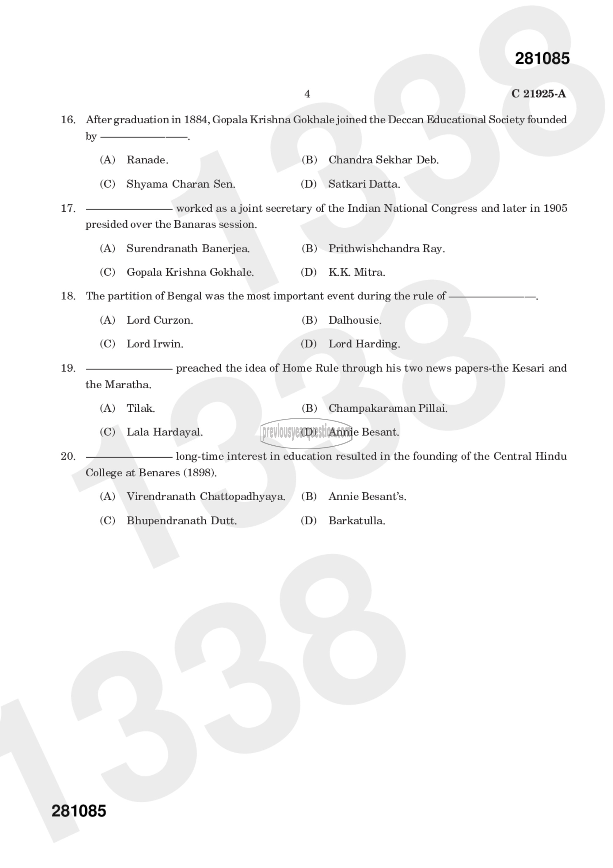 Question Paper - Method of Historical Research-6