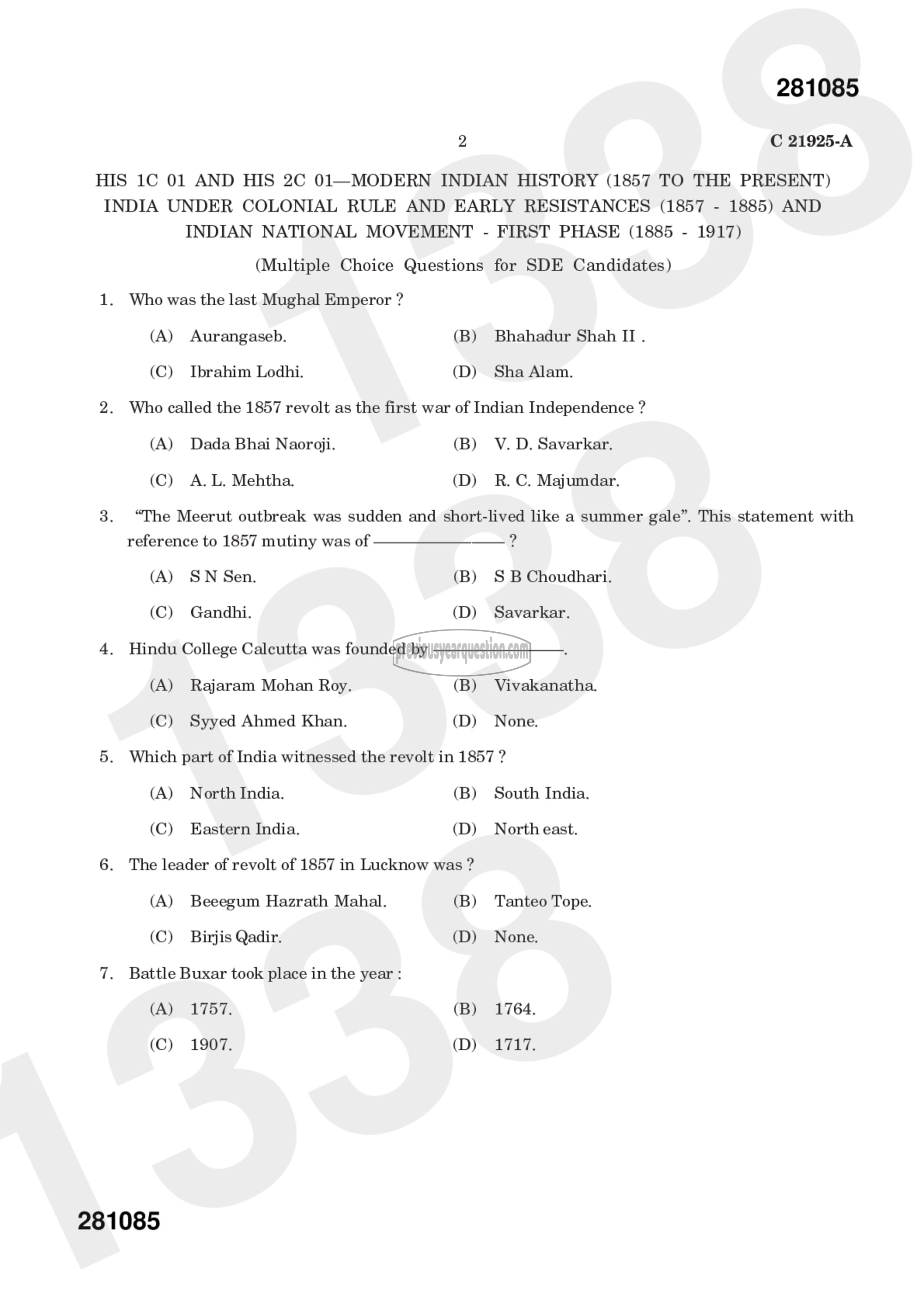 Question Paper - Method of Historical Research-4