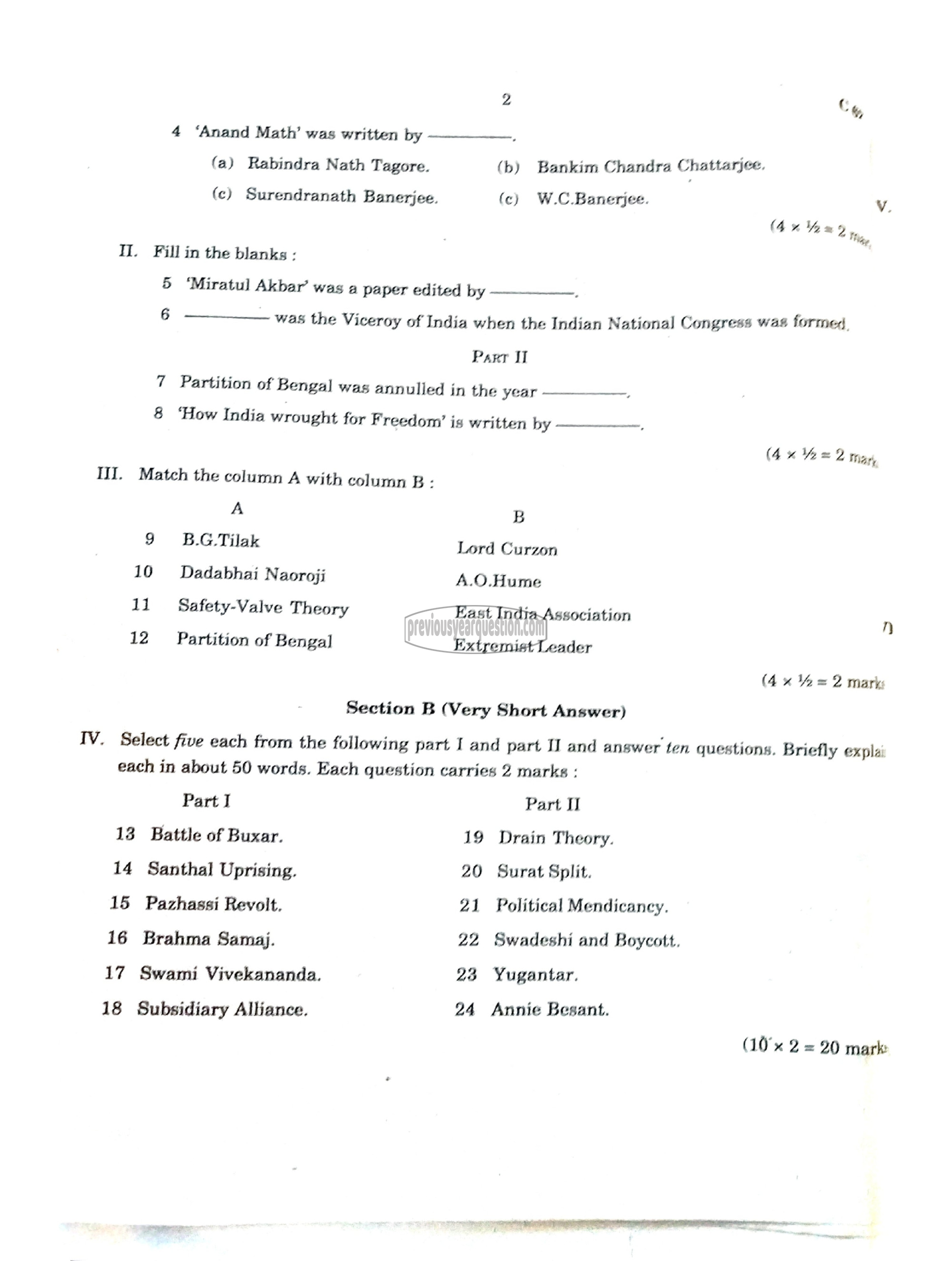 Question Paper - Method of Historical Research-2