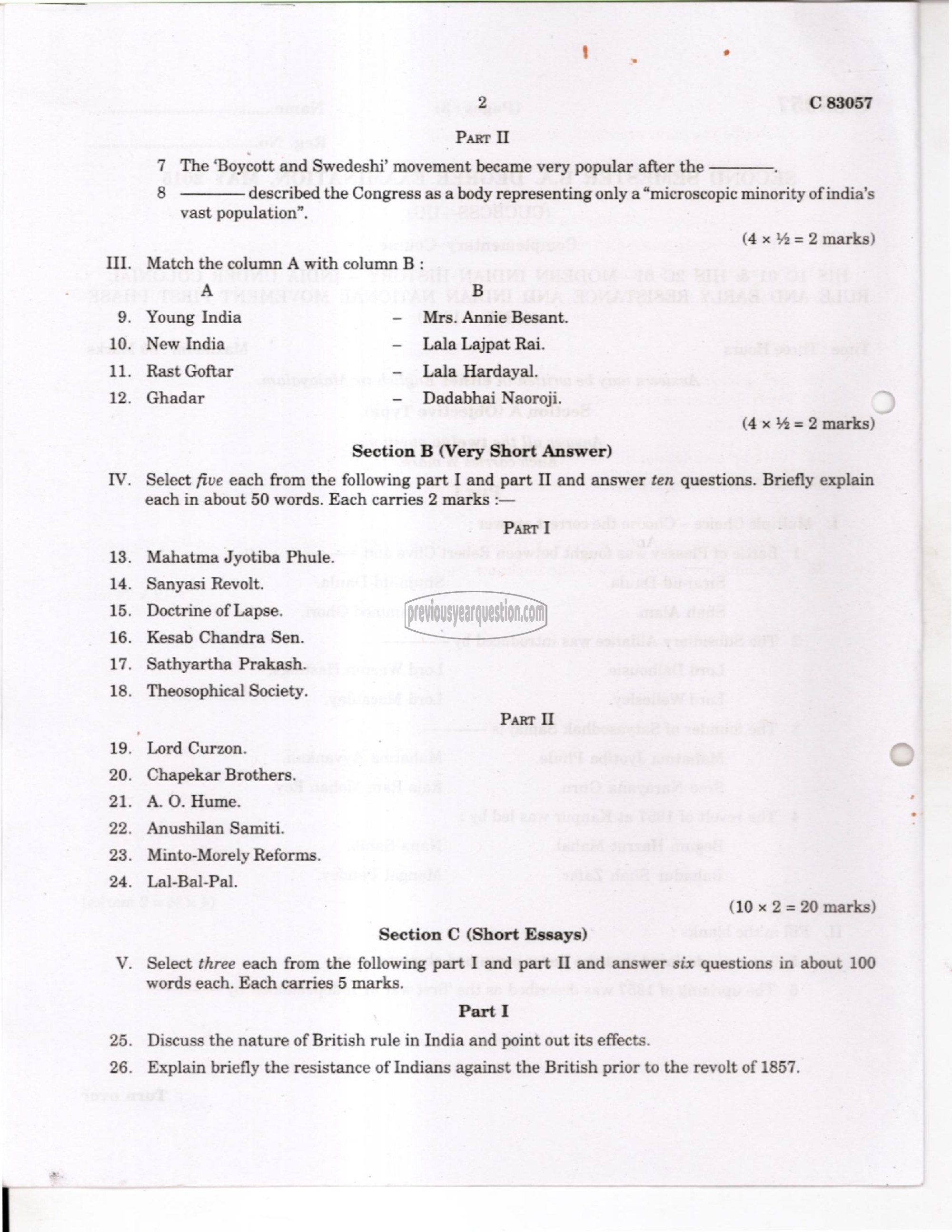 Question Paper - Method of Historical Research-2