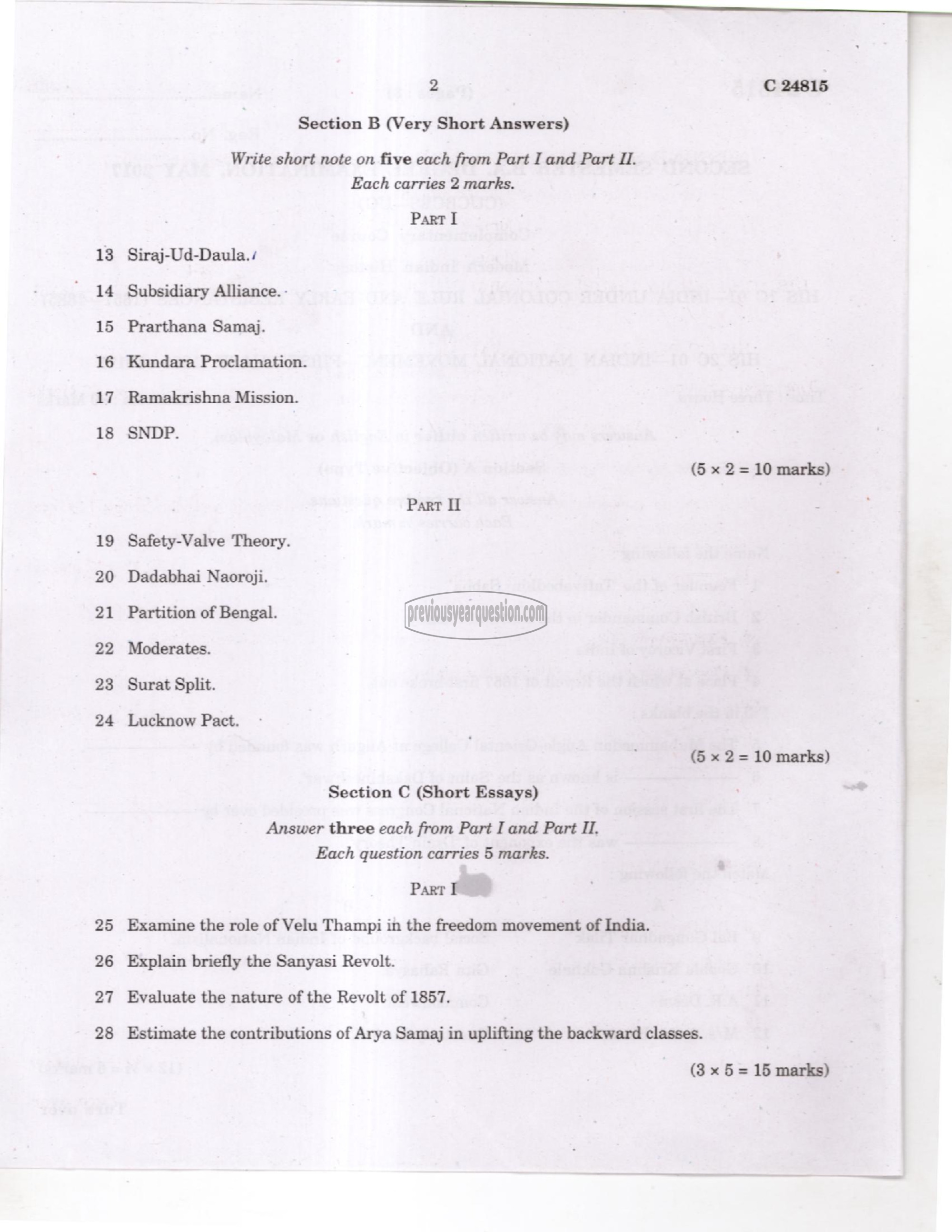 Question Paper - Method of Historical Research-2