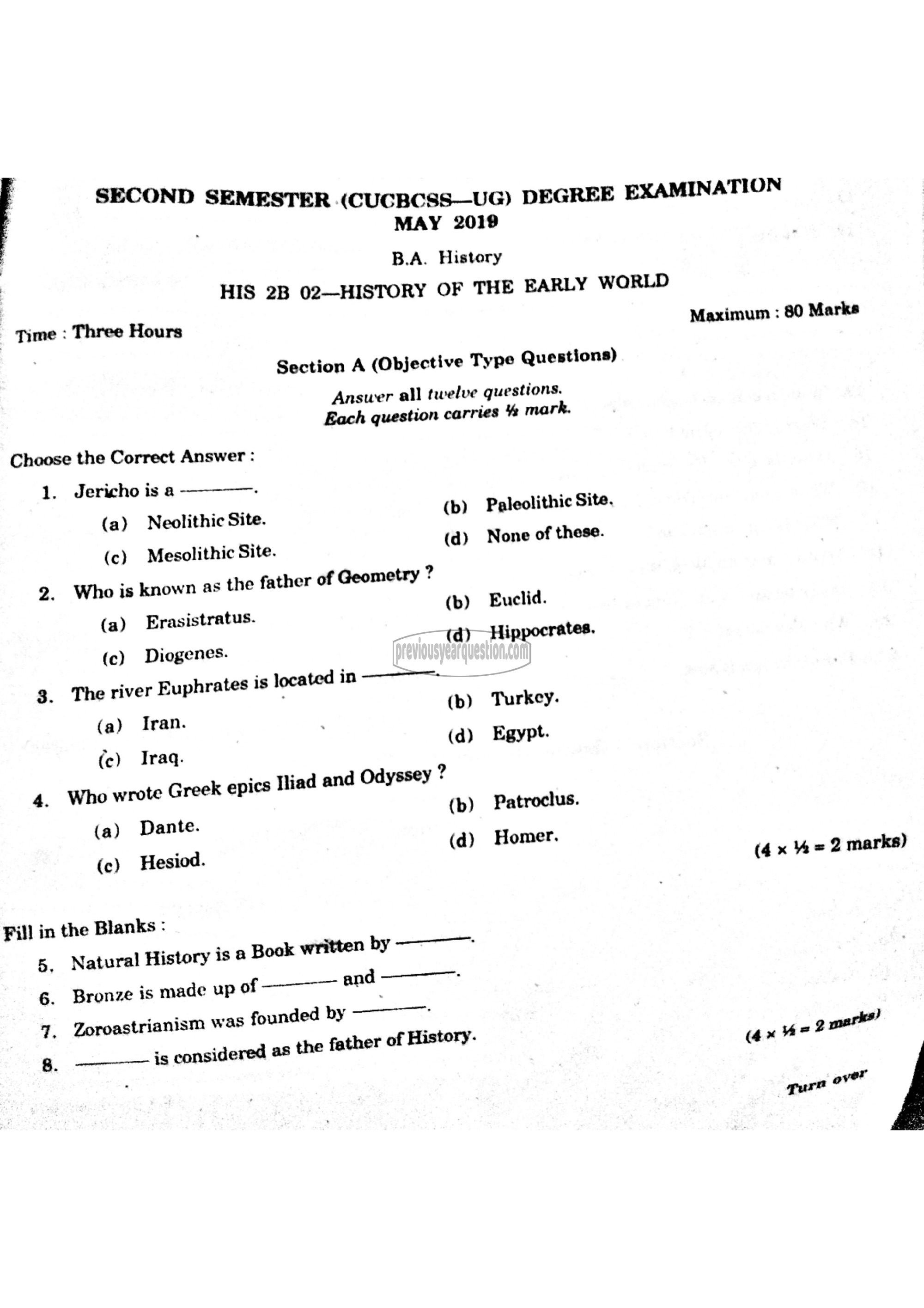 Question Paper - TRENDS IN INDIAN HISTORIOGRAPHY-1