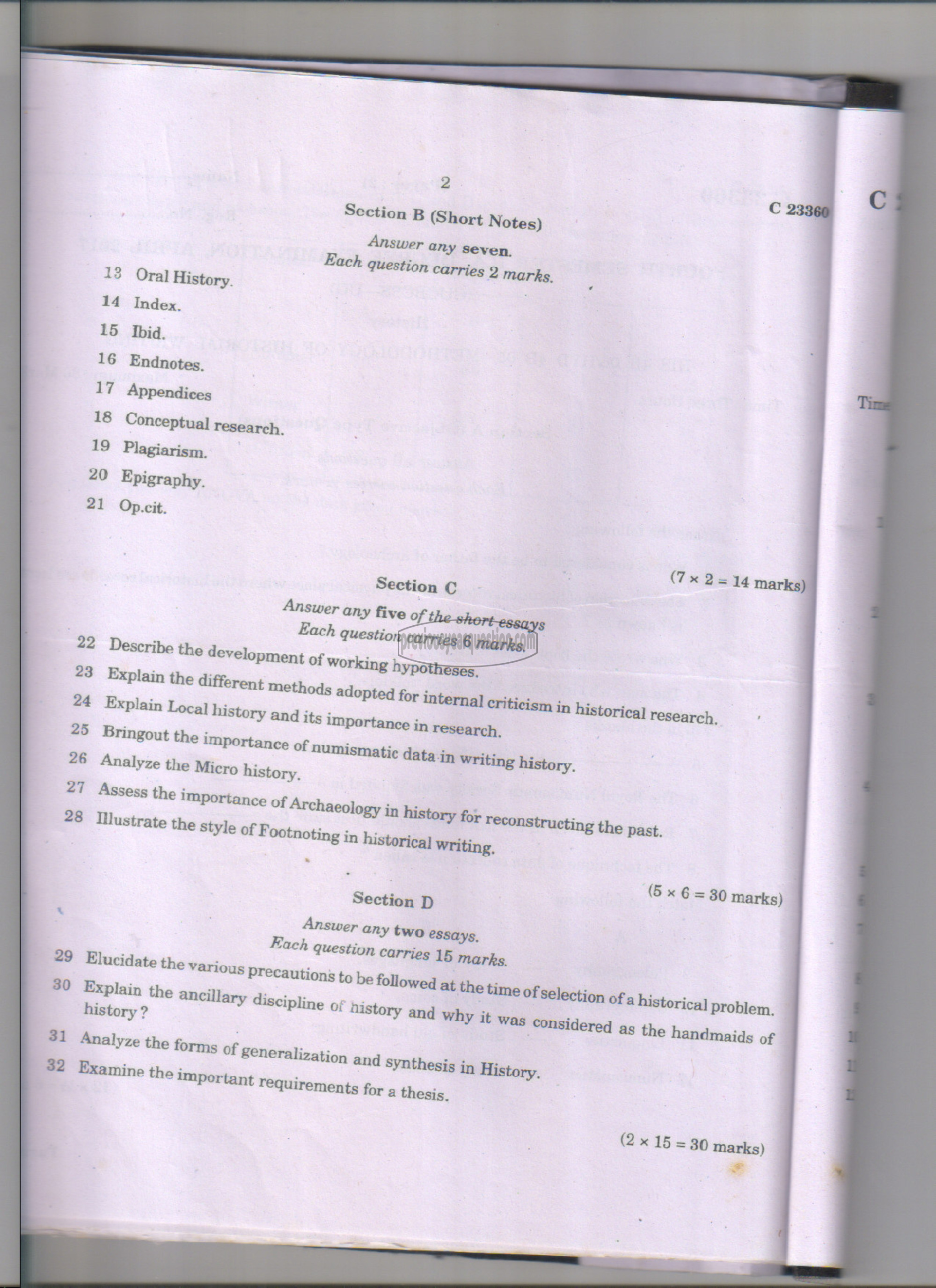 Question Paper - WORLD HISTORY- 2-2