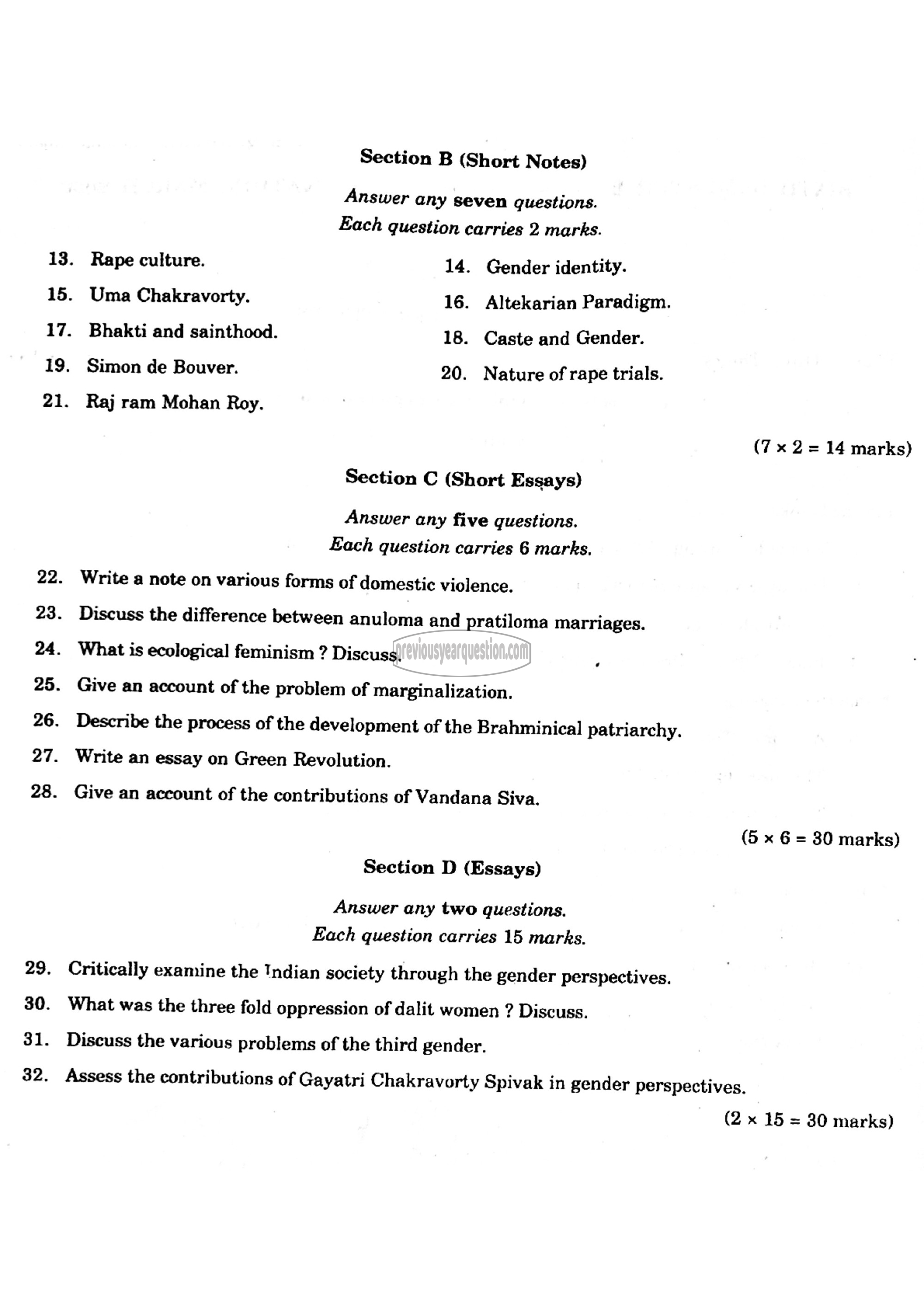 Question Paper - INDIAN HERITAGE AND PLURALITY OF CULTURES-2