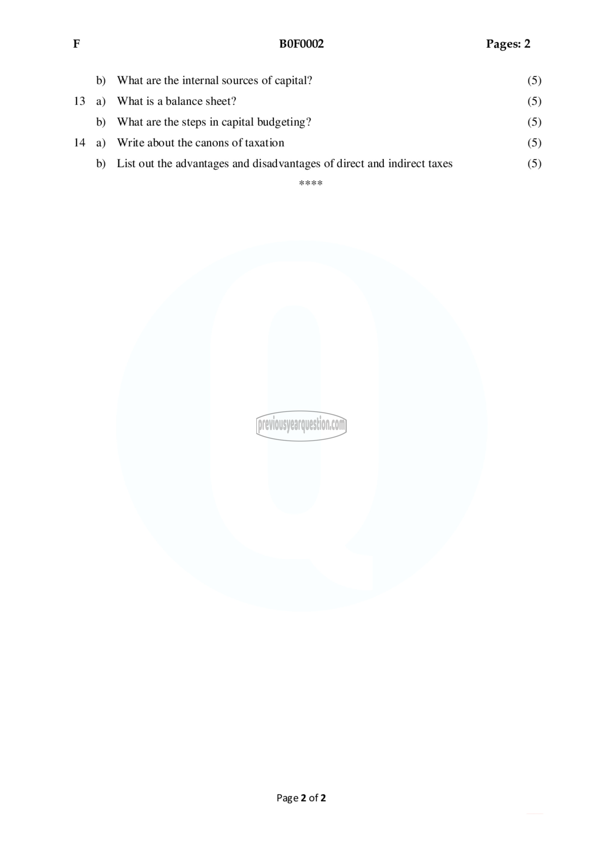 Question Paper - Business Economics-2