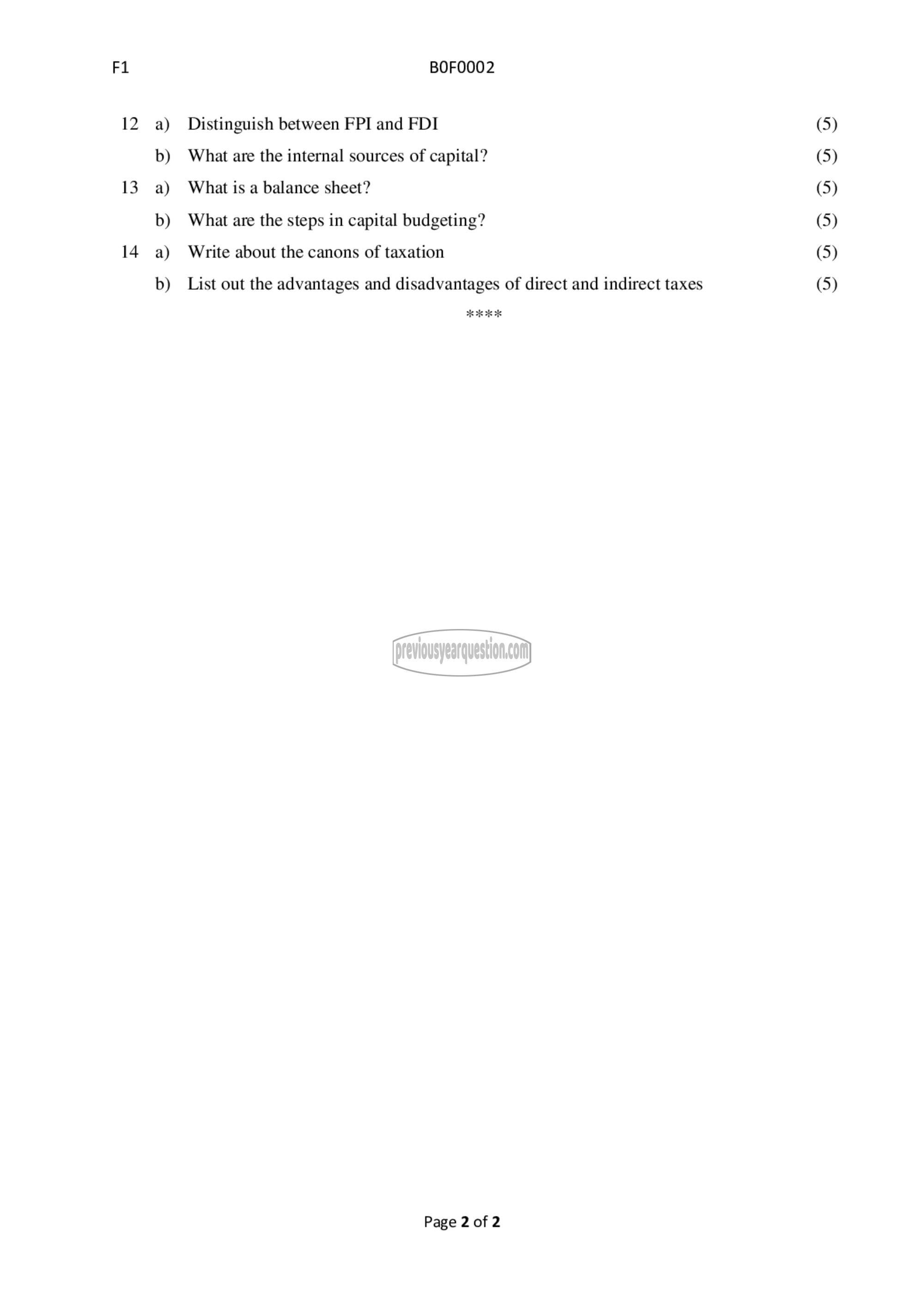 Question Paper - Business Economics-2