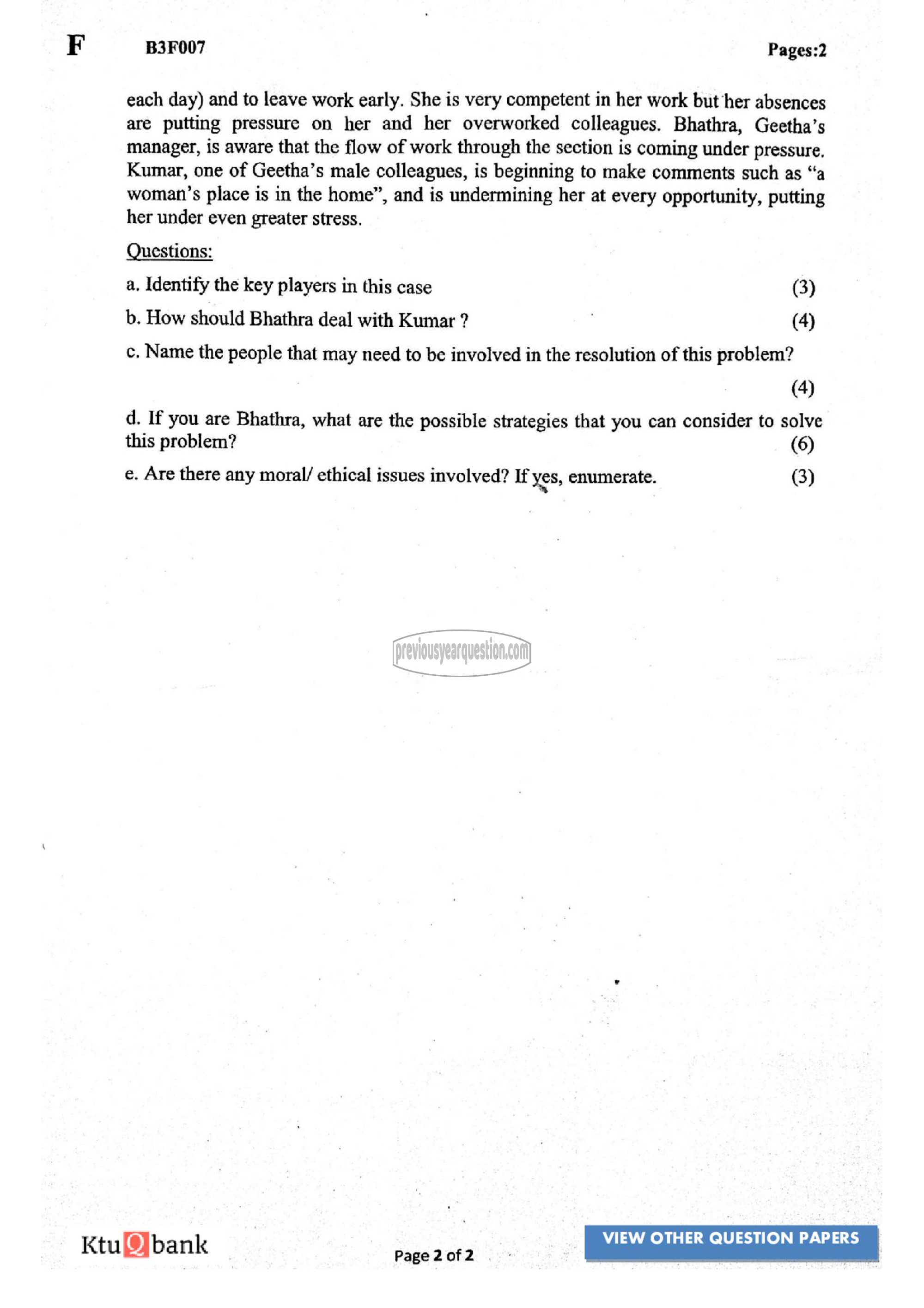 Question Paper - Life Skills-2