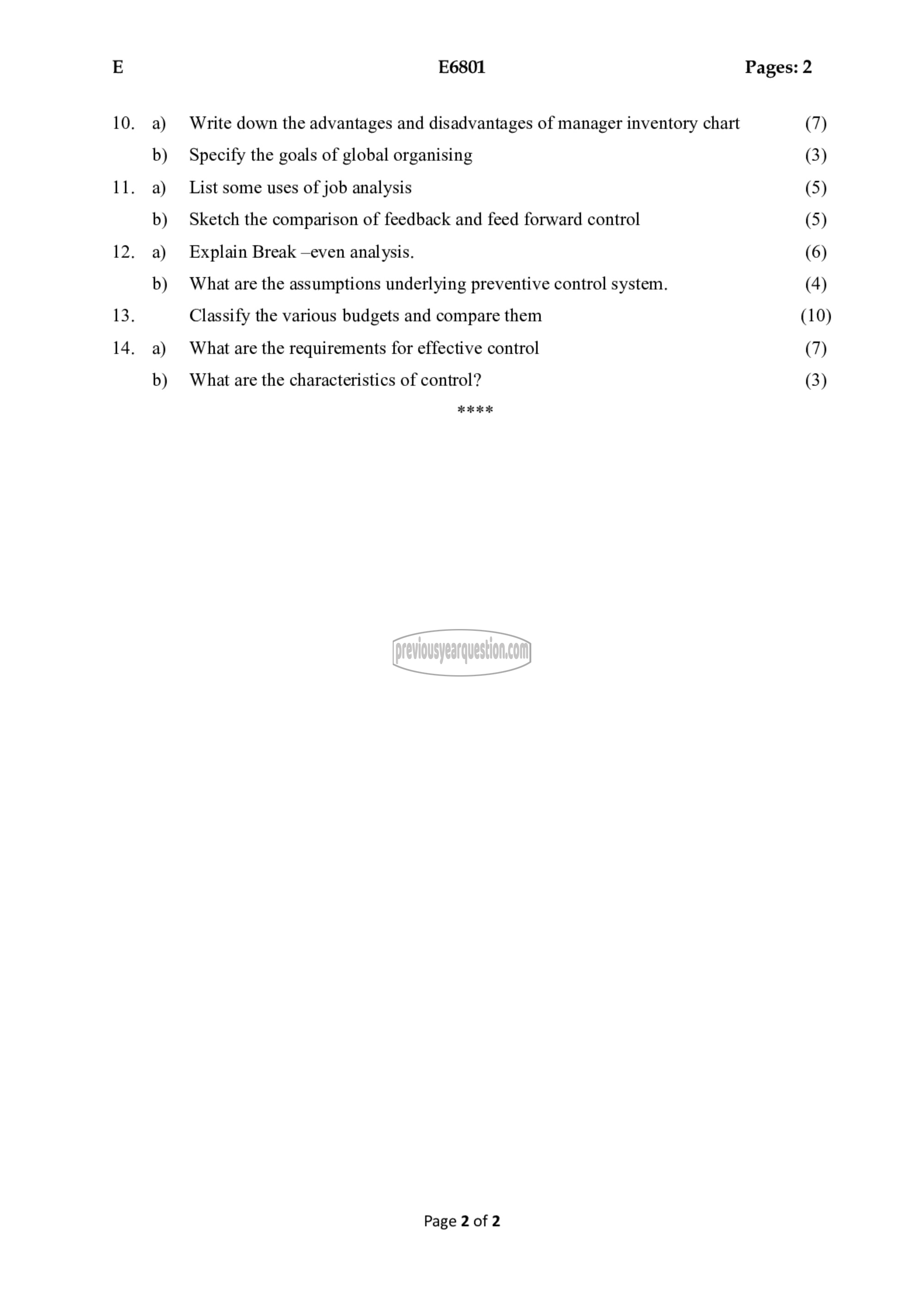 Question Paper - Principles of Management-2