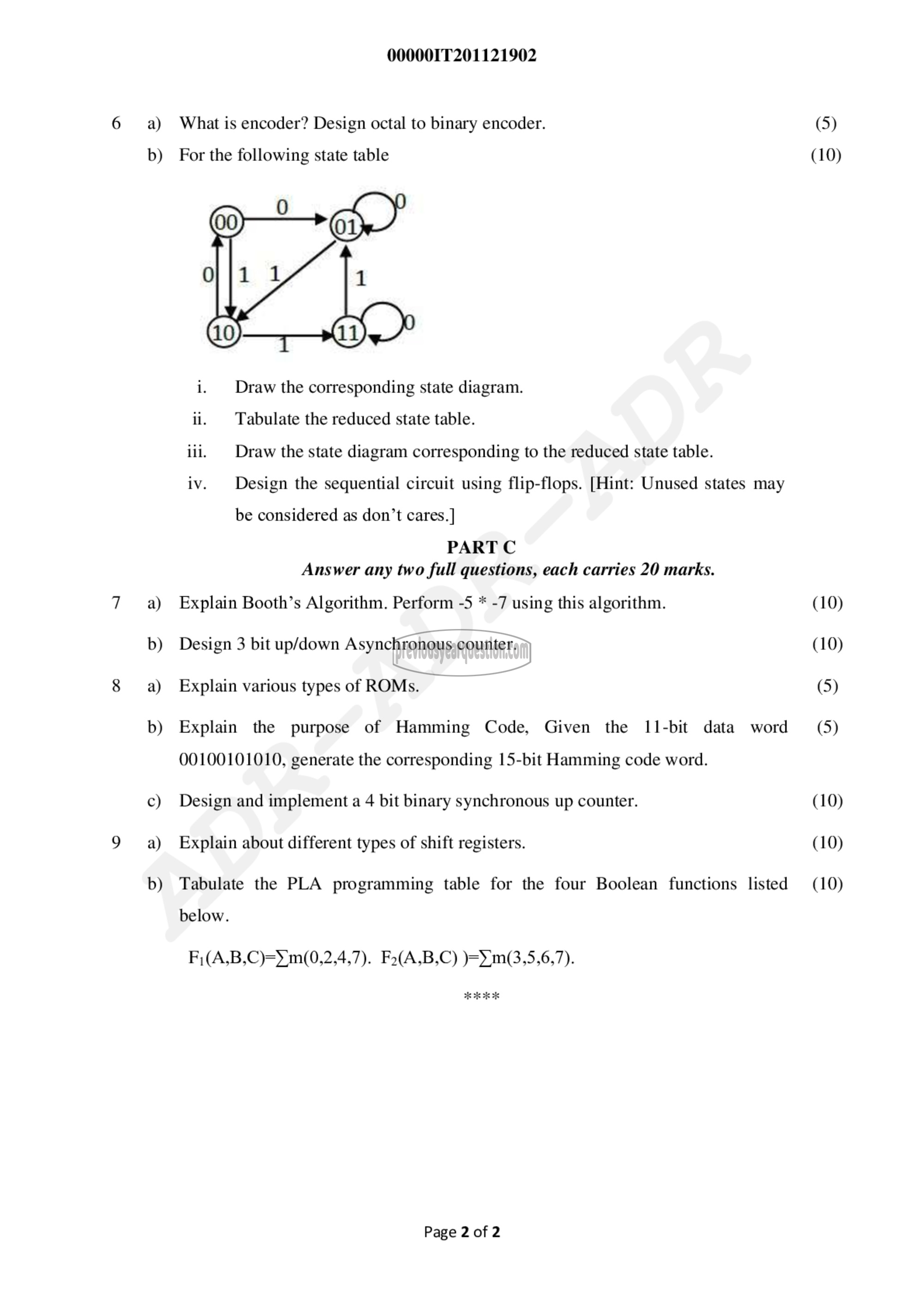 Question Paper - Digital System Design-2