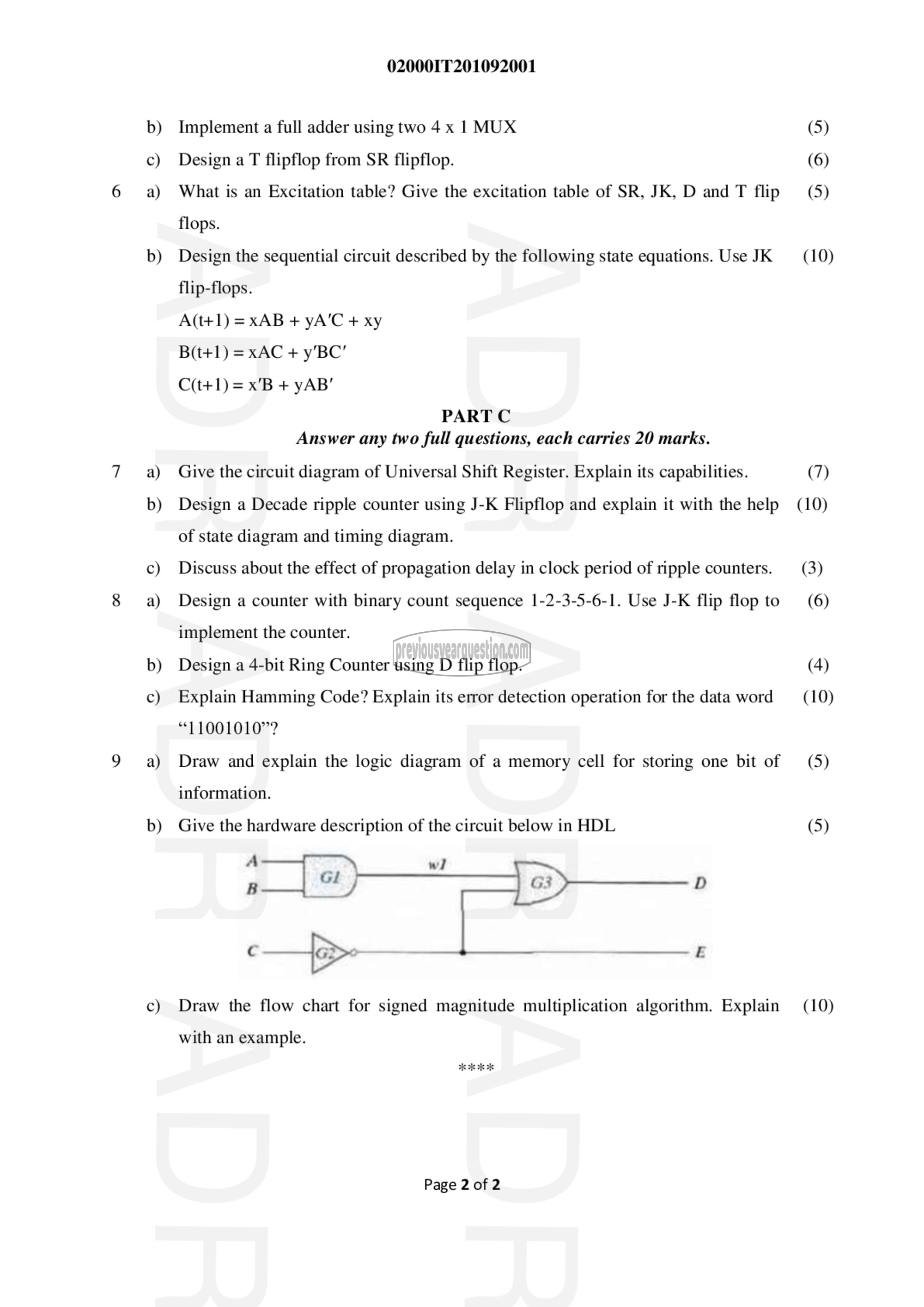 Question Paper - Digital System Design-2