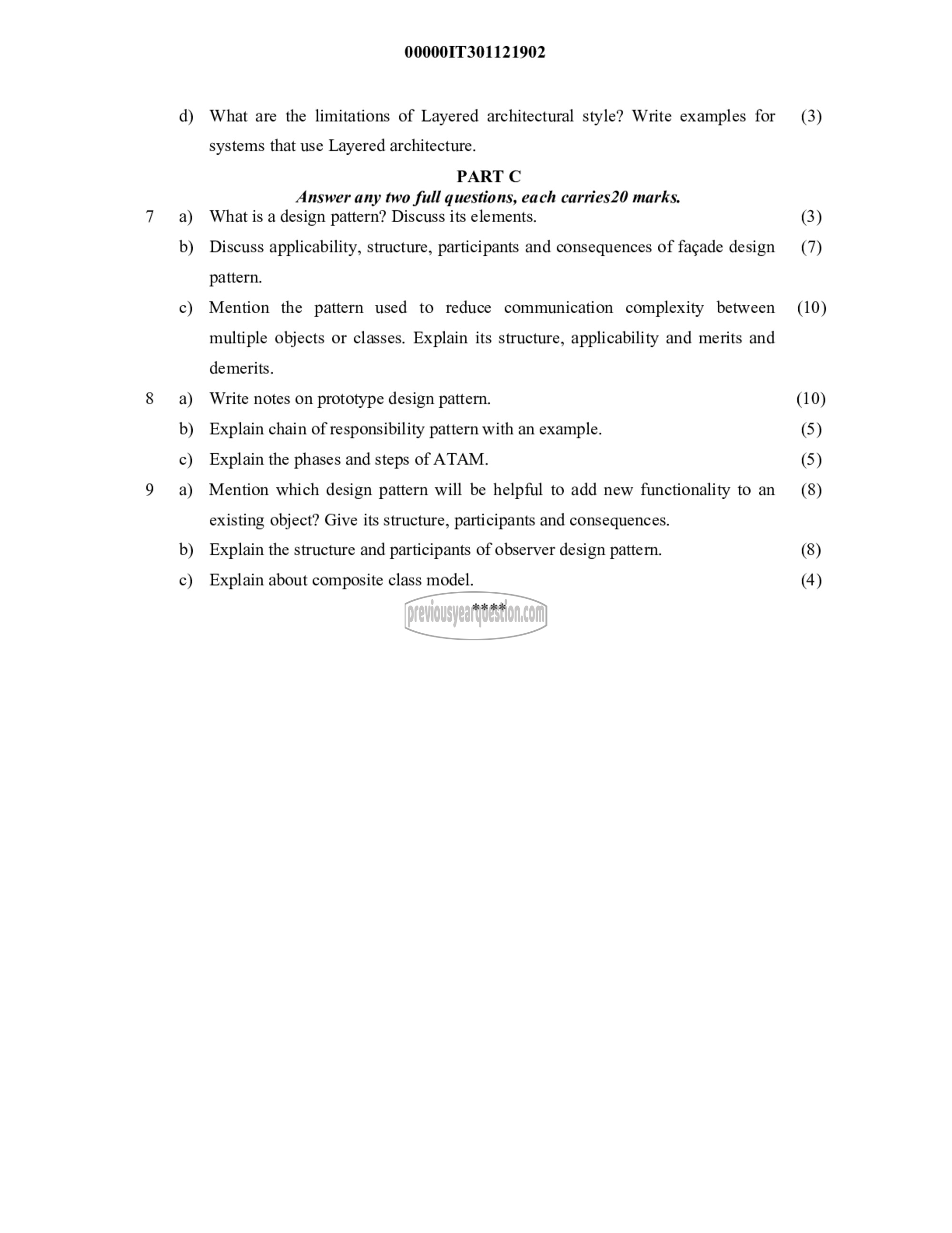 Question Paper - Software Architecture & Design Patterns-2