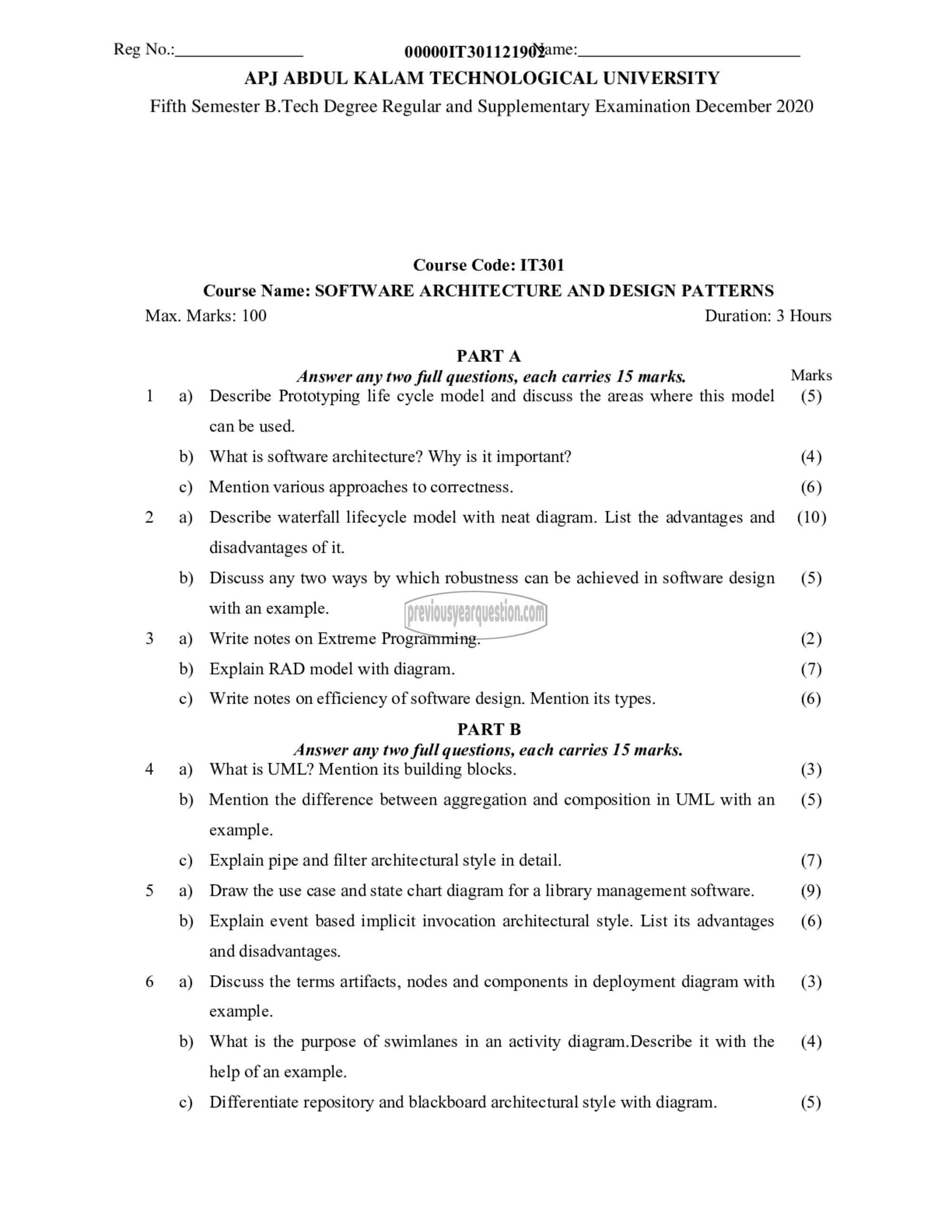 Question Paper - Software Architecture & Design Patterns-1