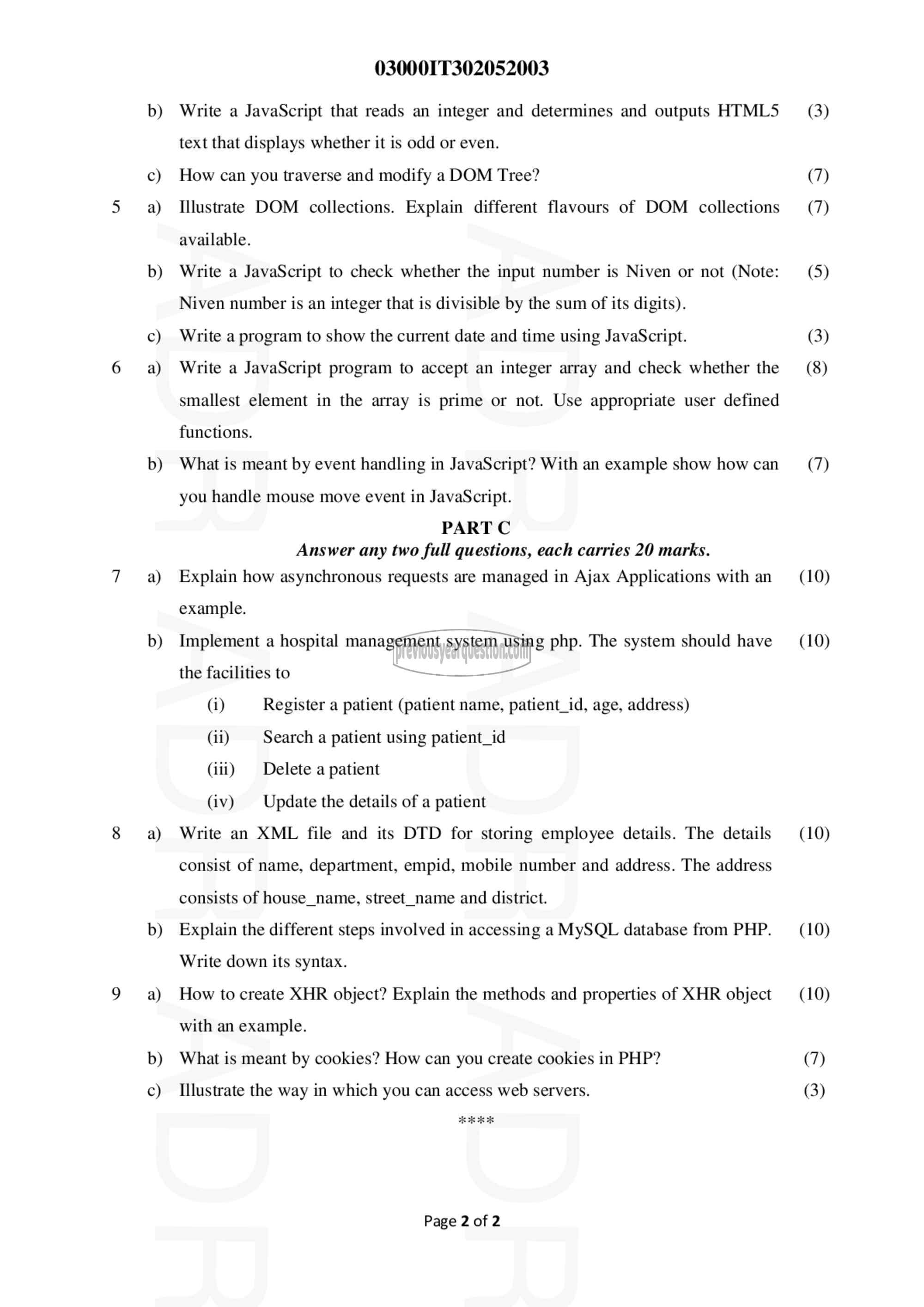 Question Paper - Internet Technology-2