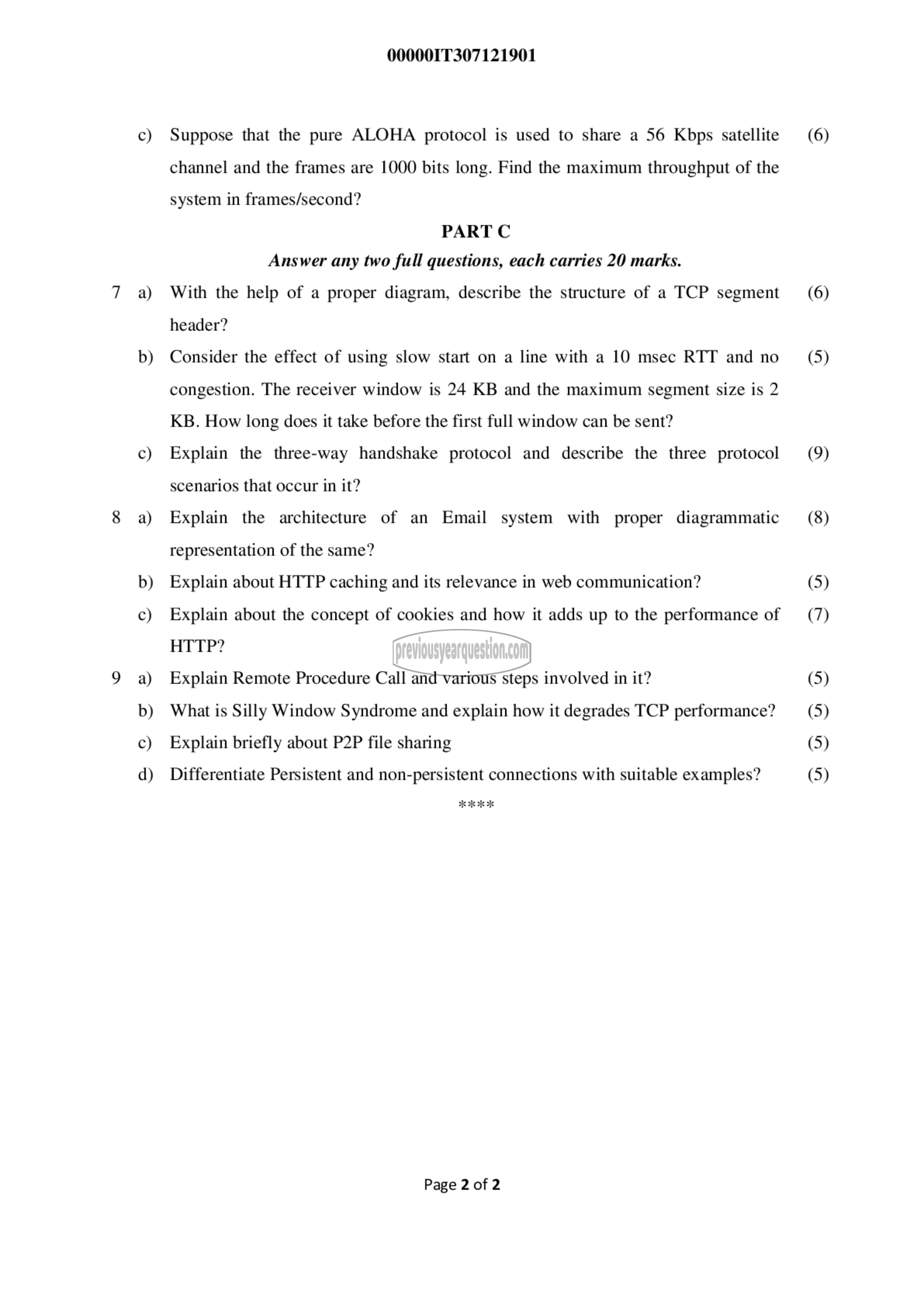 Question Paper - Computer Networks-2