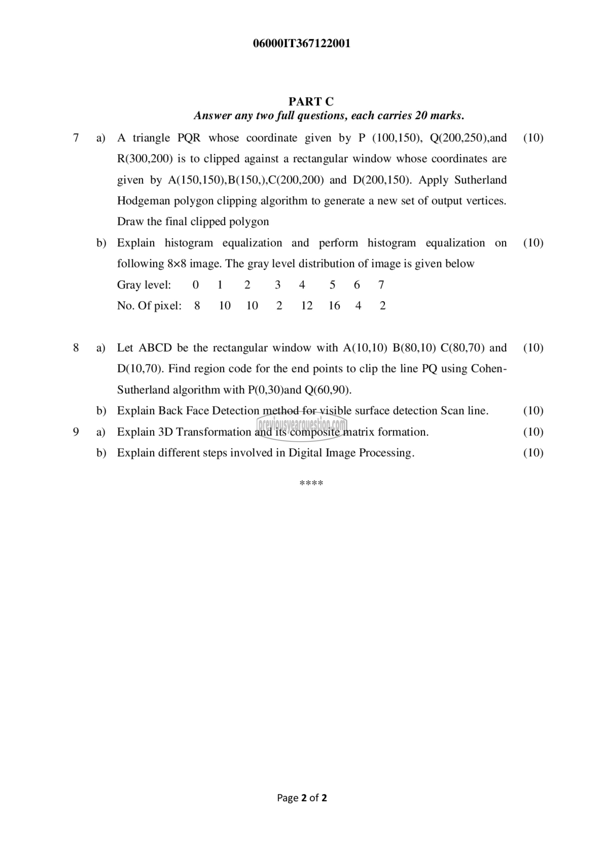 Question Paper - Computer Graphics & Multimedia-2