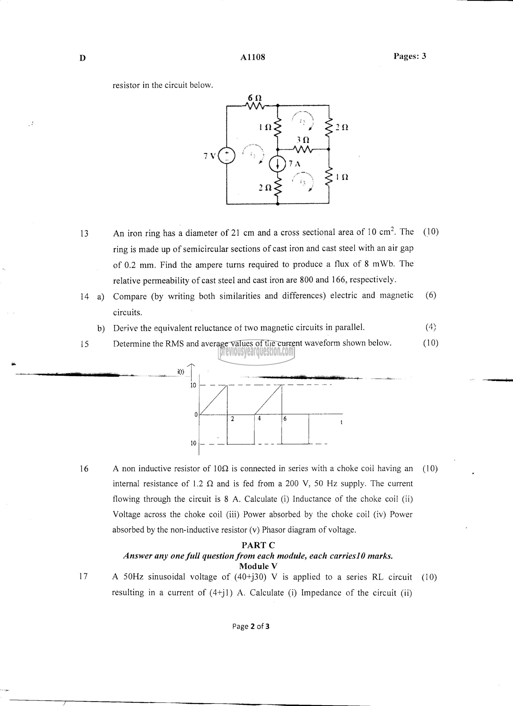 Question Paper - INTRODUCTION TO ELECTRICAL ENGINEERING-2