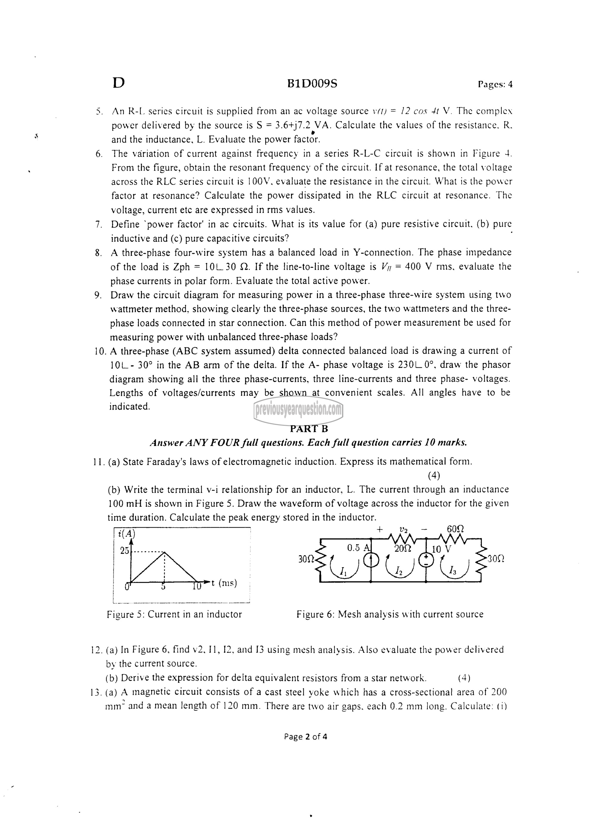 Question Paper - INTRODUCTION TO ELECTRICAL ENGINEERING-2