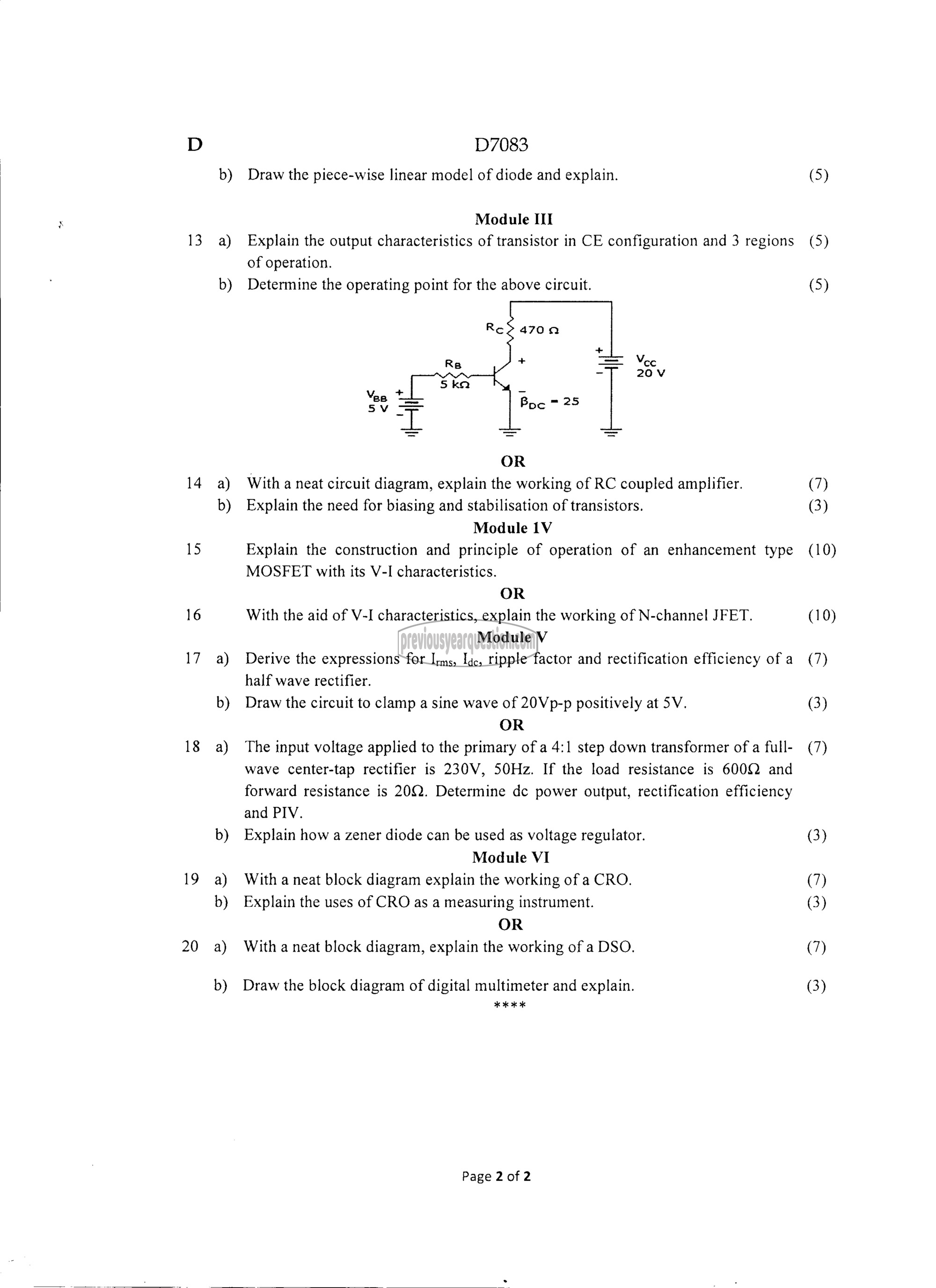 Question Paper - INTRODUCTION TO ELECTRONICS ENGINEERING-2