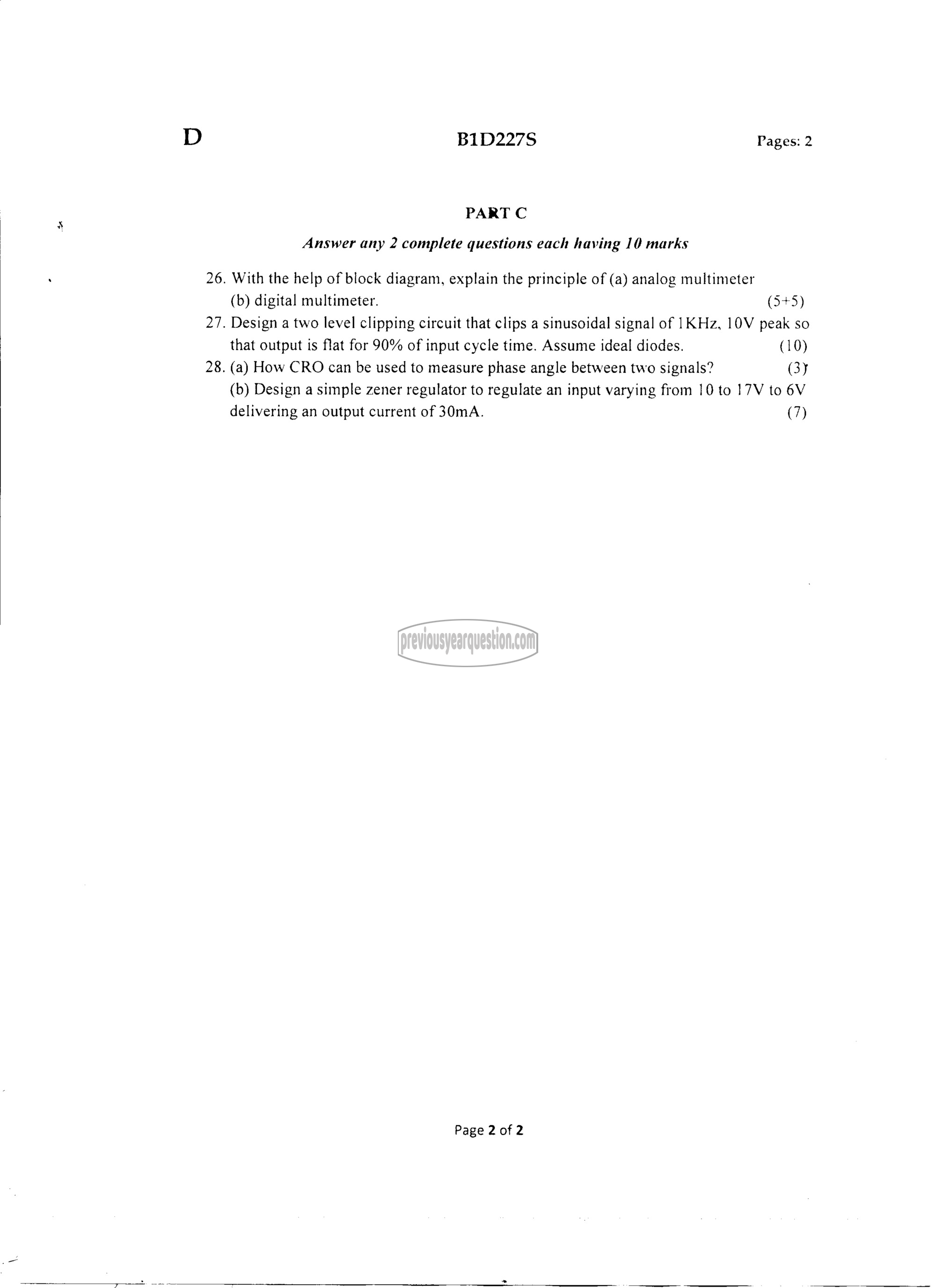 Question Paper - INTRODUCTION TO ELECTRONICS ENGINEERING-2