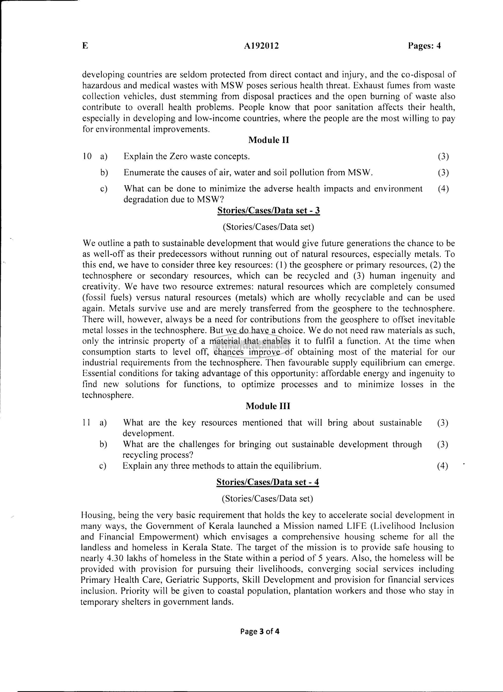 Question Paper - INTRODUCTION TO SUSTAINABLE ENGINEERING-3