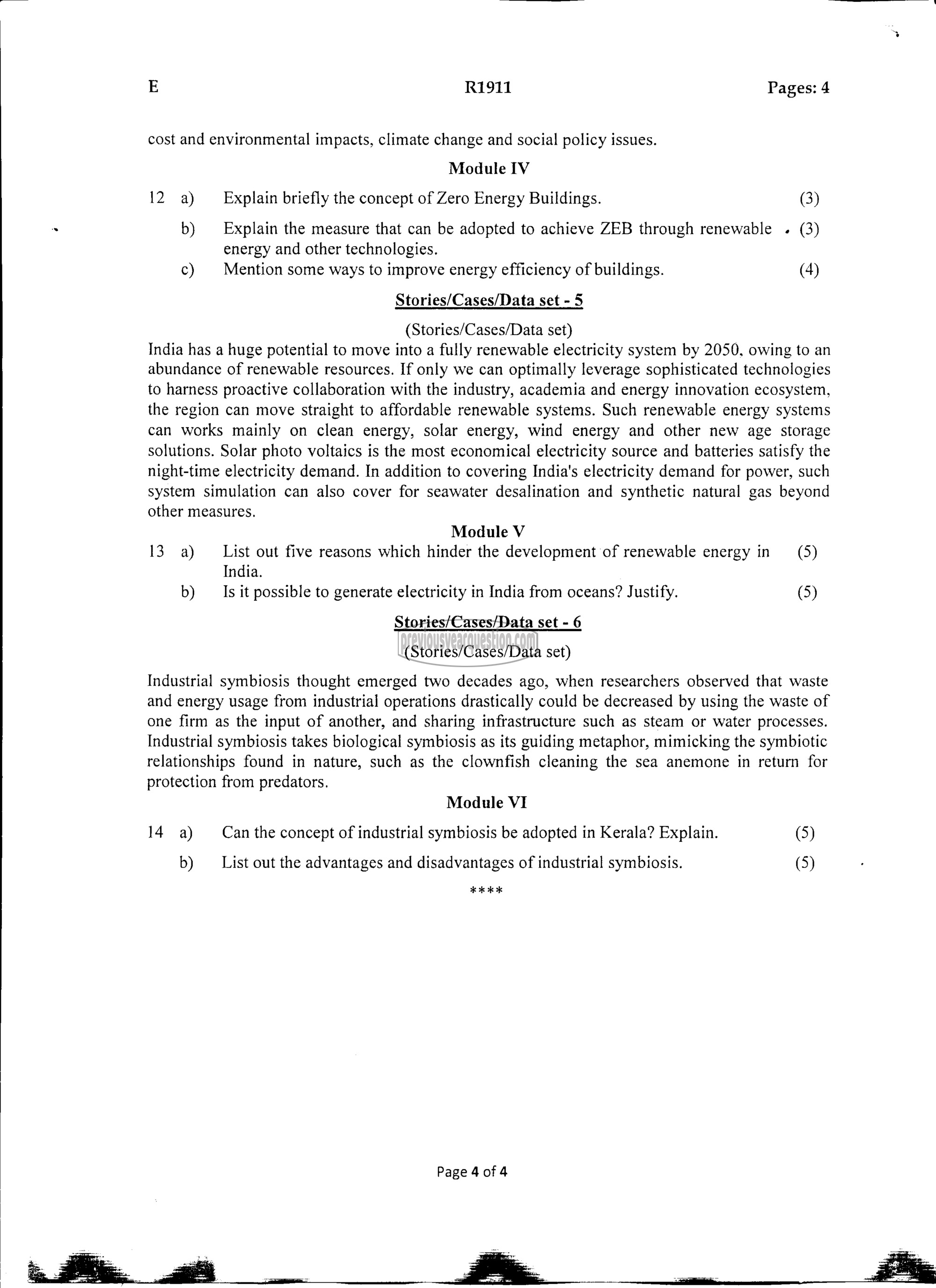 Question Paper - INTRODUCTION TO SUSTAINABLE ENGINEERING-4