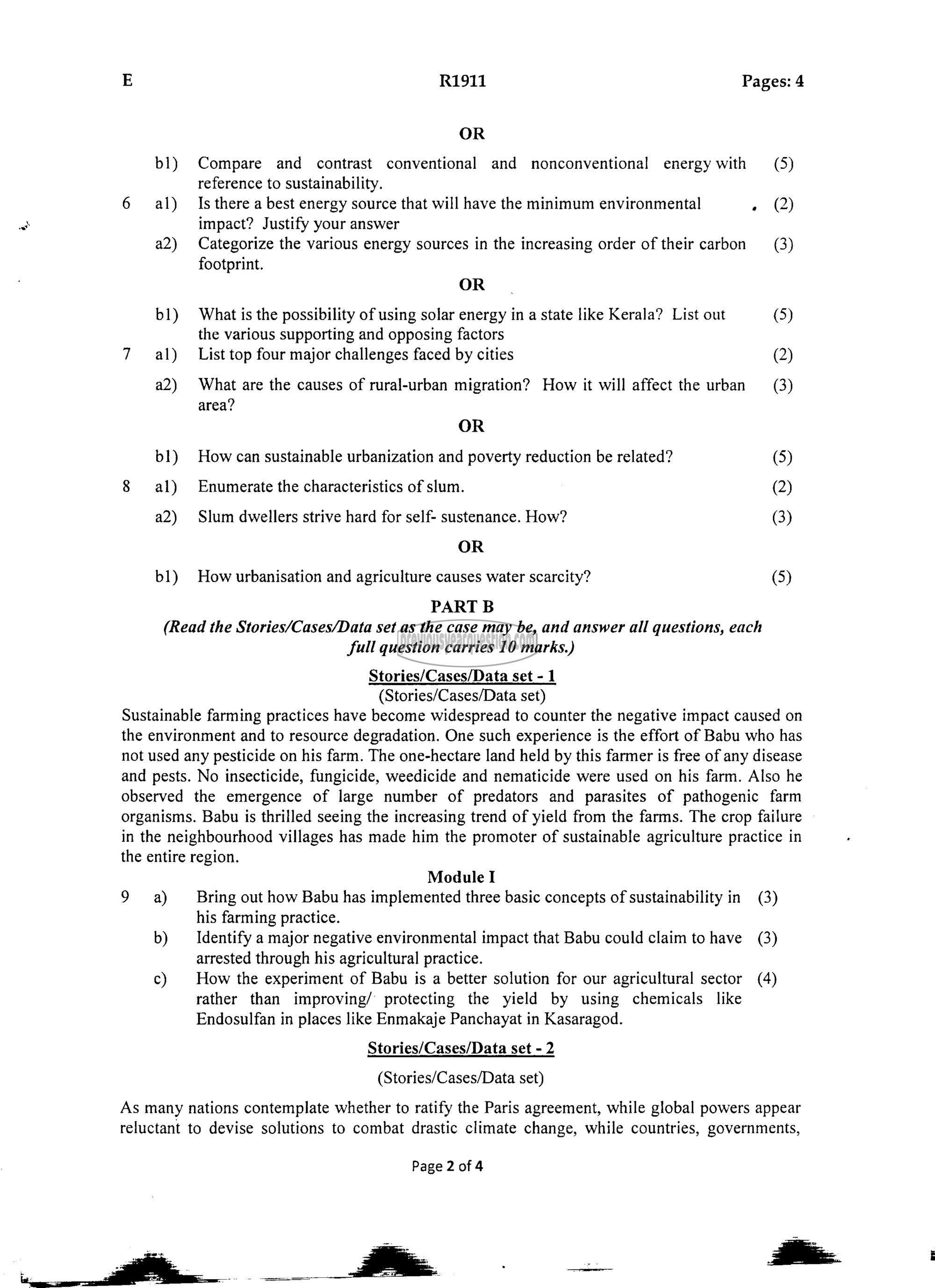 Question Paper - INTRODUCTION TO SUSTAINABLE ENGINEERING-2