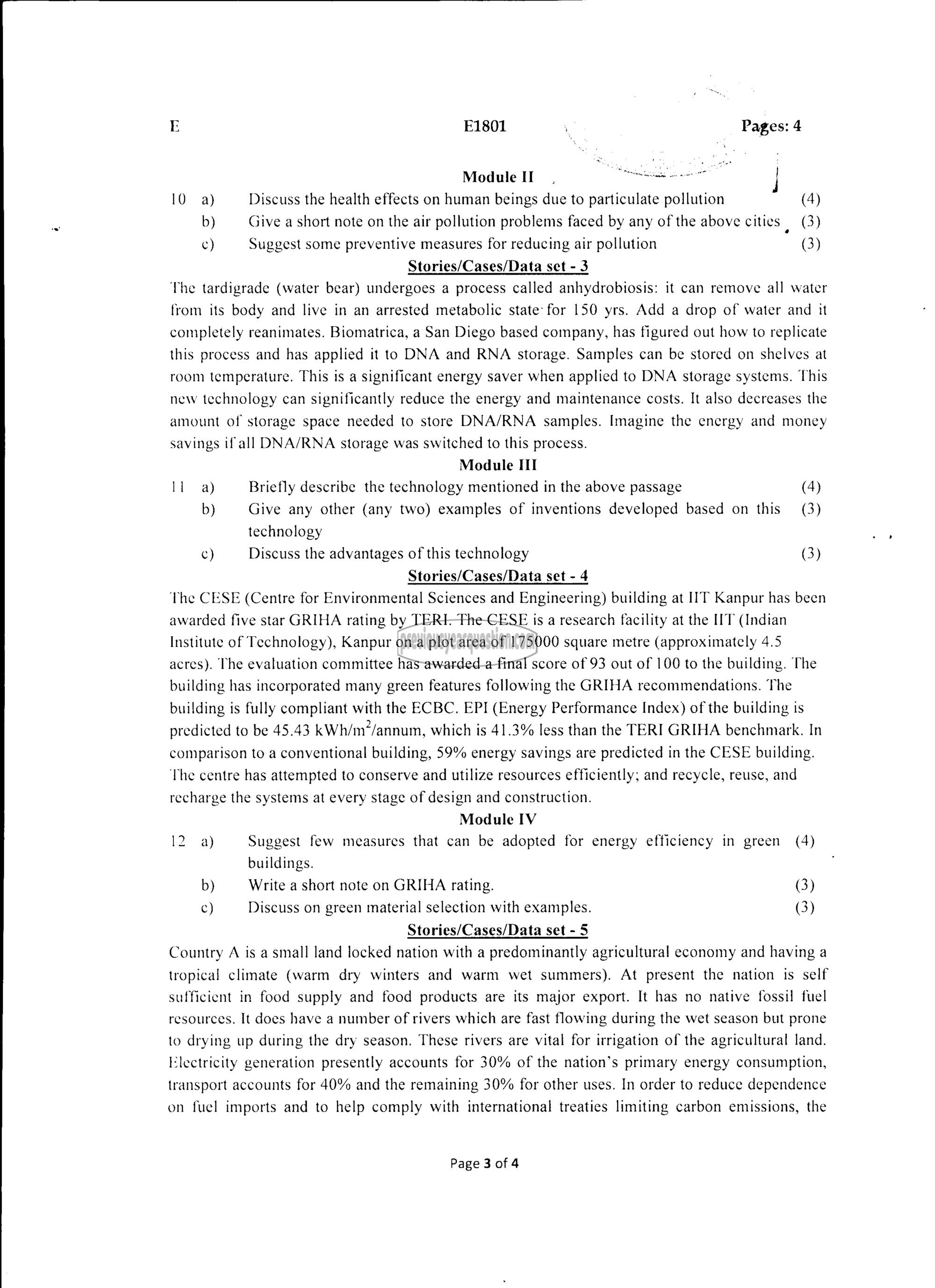 Question Paper - INTRODUCTION TO SUSTAINABLE ENGINEERING-3