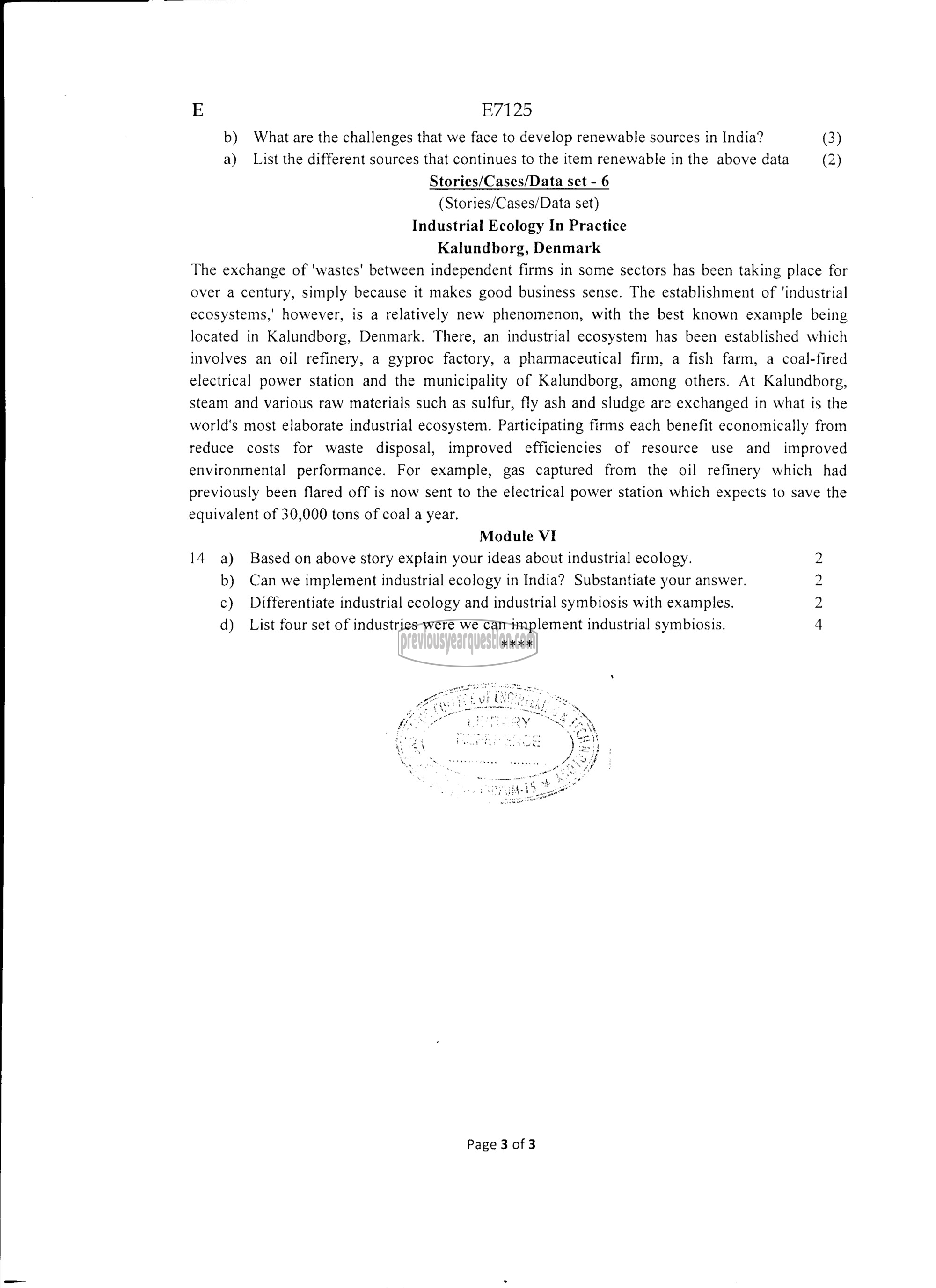 Question Paper - INTRODUCTION TO SUSTAINABLE ENGINEERING-3