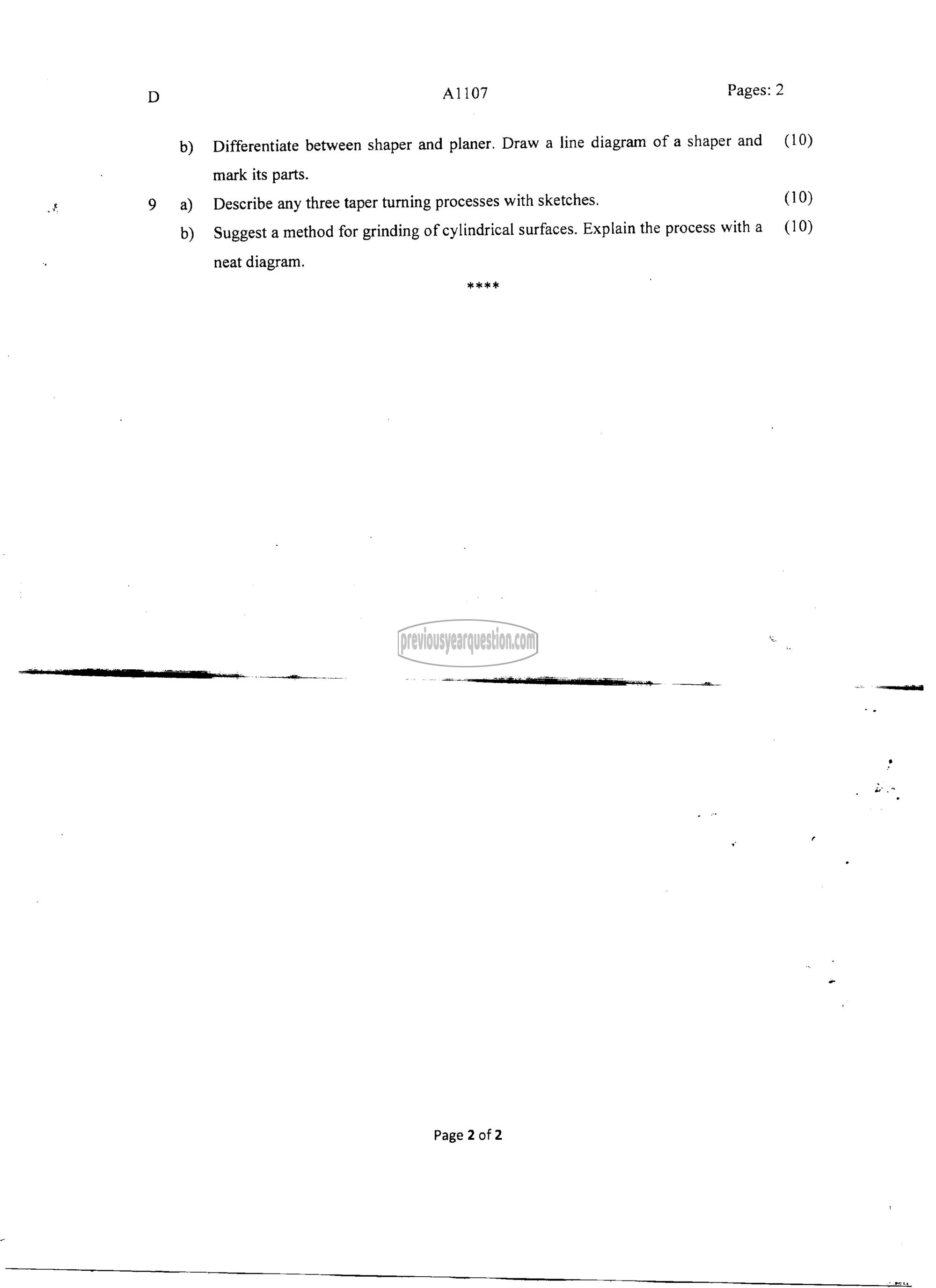 Question Paper - INTRODUCTION TO MECHANICAL ENGINEERING SCIENCES-2