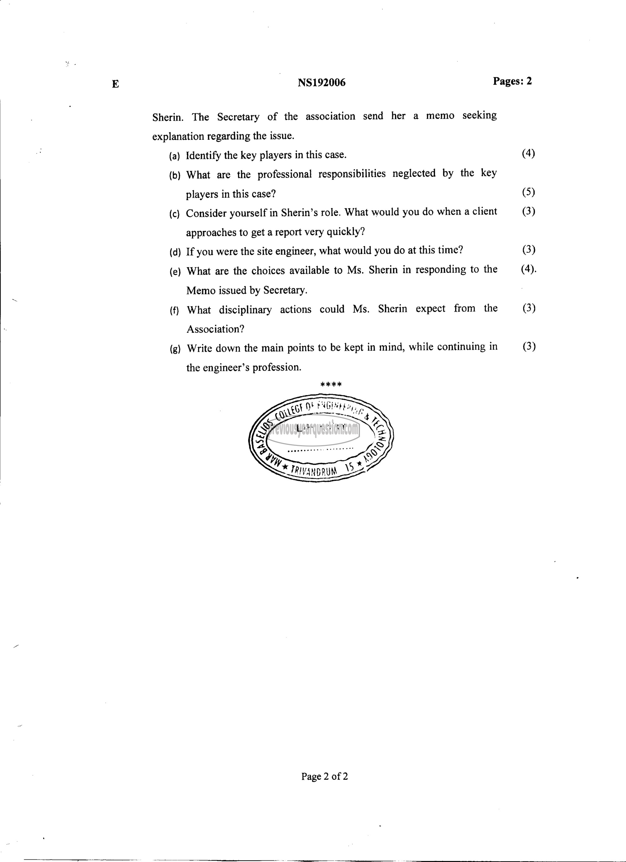 Question Paper - LIFE SKILLS-2