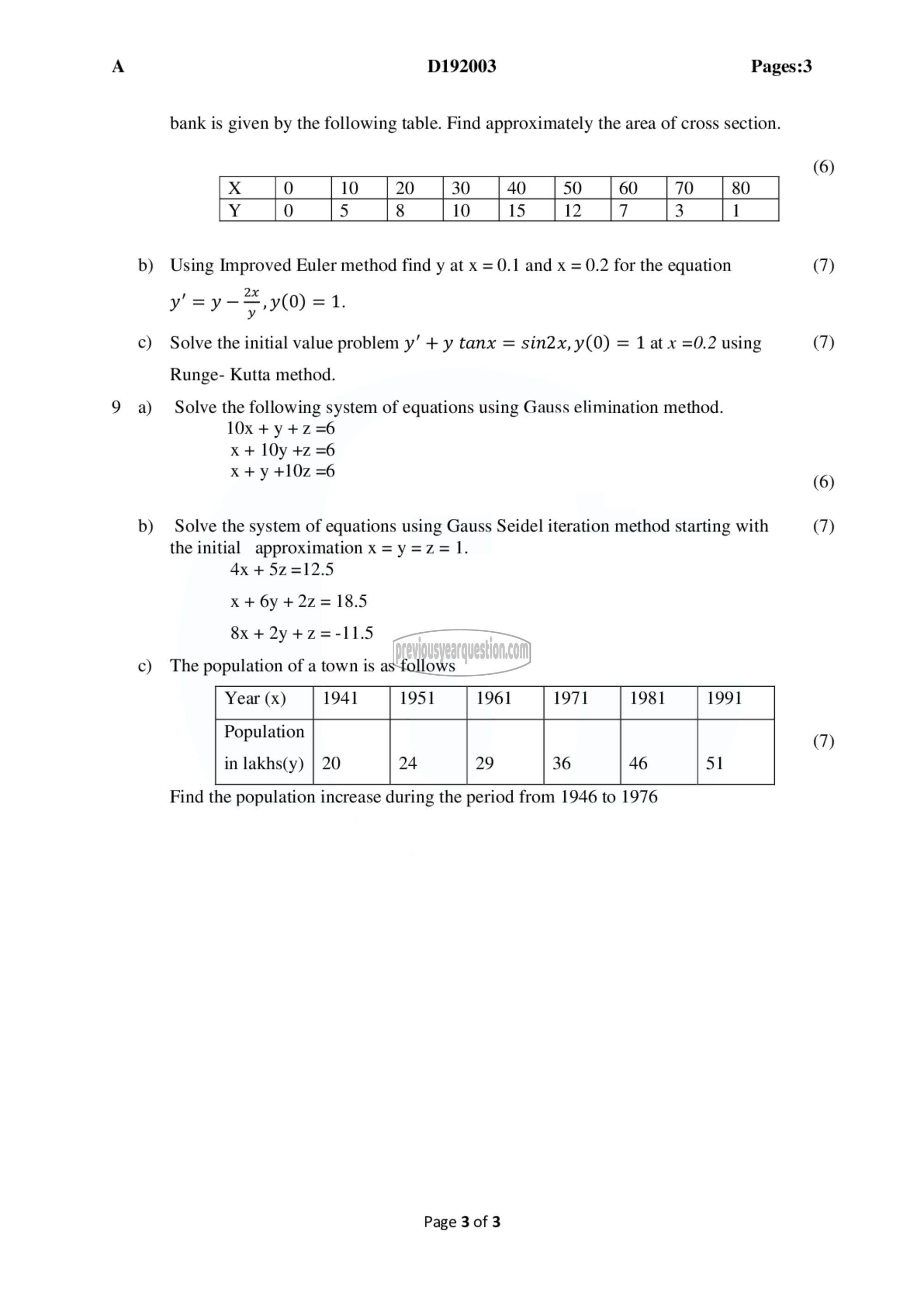 Question Paper - Probability Distributions, Transforms and Numerical Methods-3