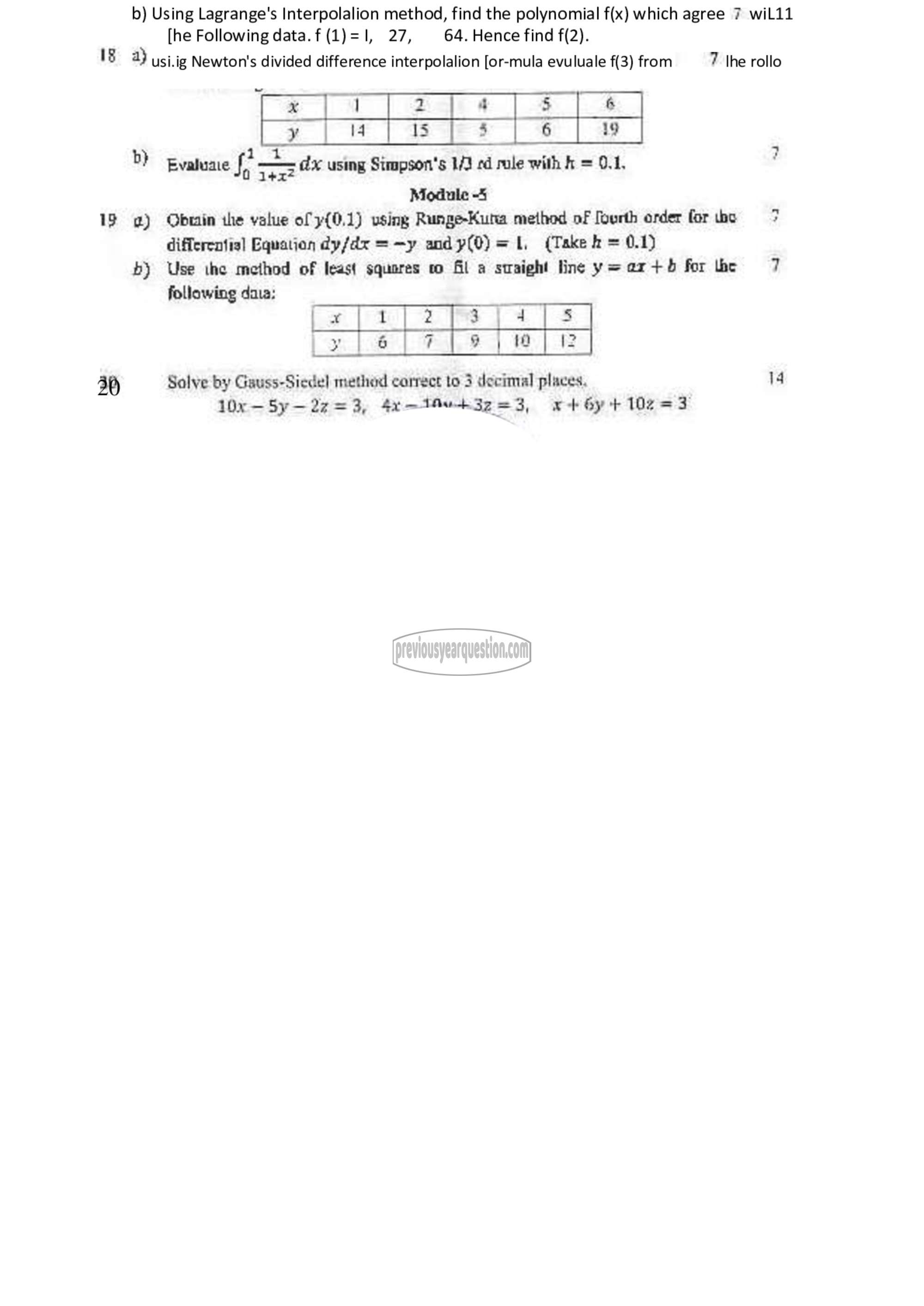 Question Paper - PROBABILITY, STATISTICS AND NUMERICAL METHODS-3