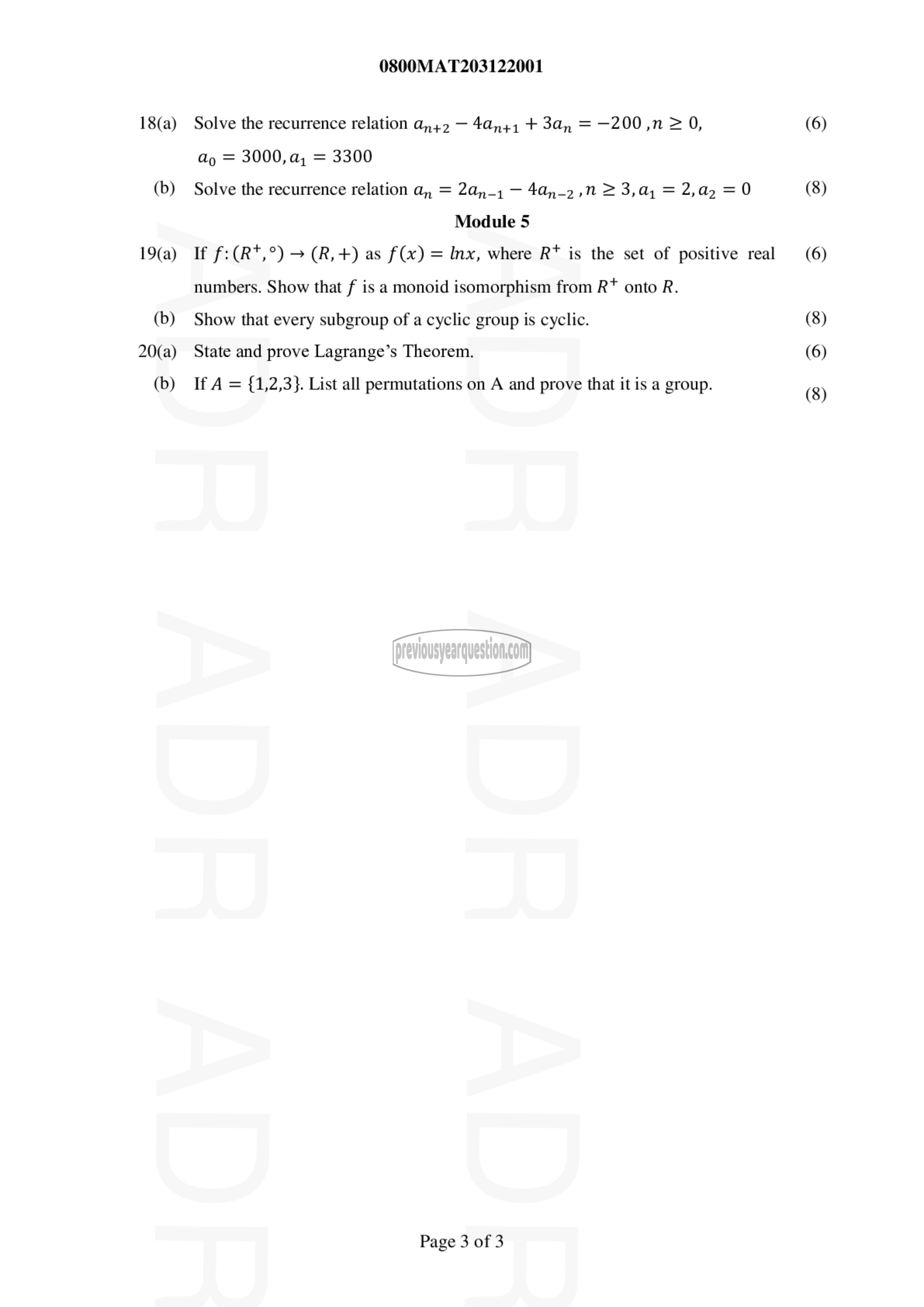 Question Paper - DISCRETE MATHEMATICAL STRUCTURES-3