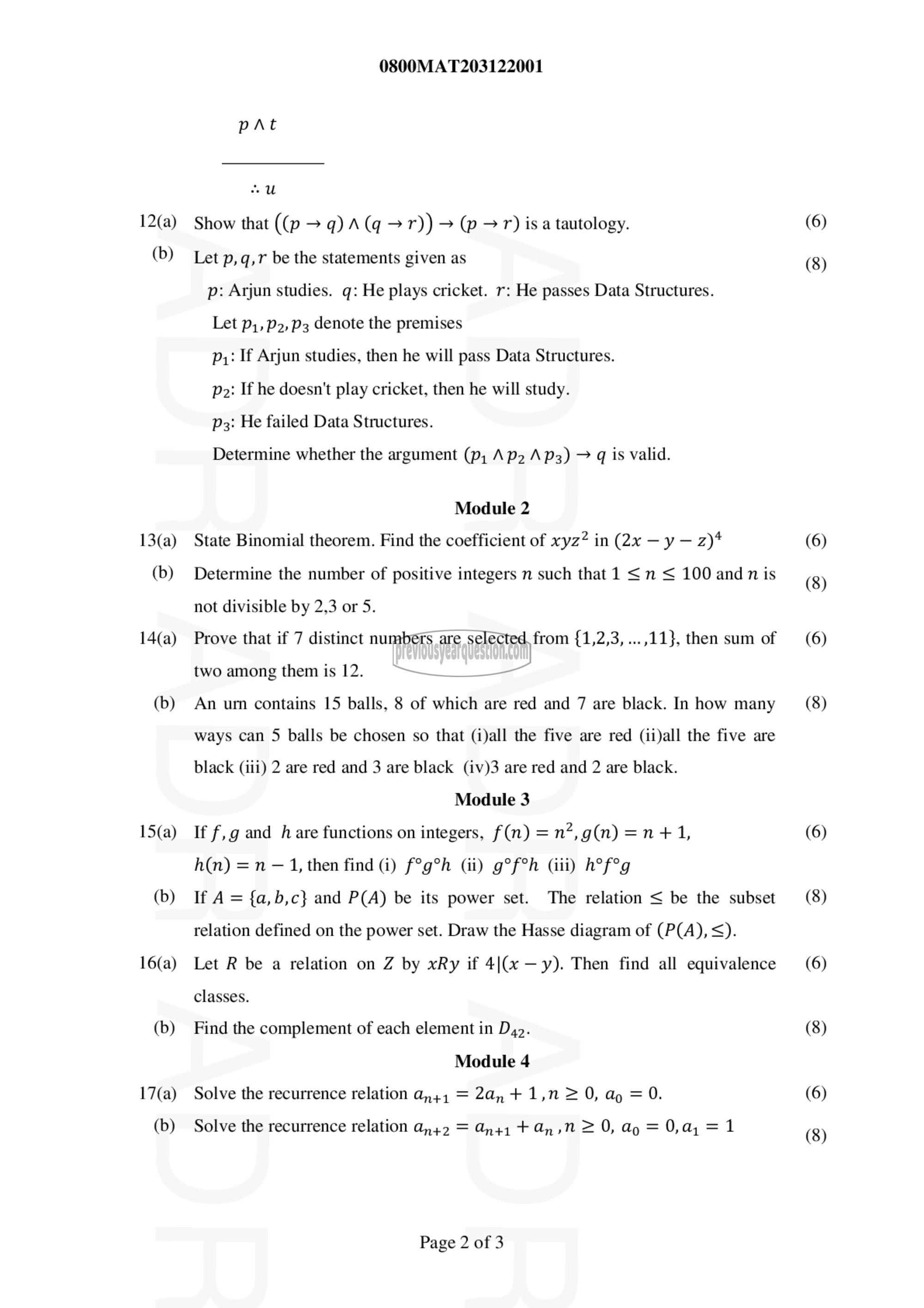 Question Paper - DISCRETE MATHEMATICAL STRUCTURES-2