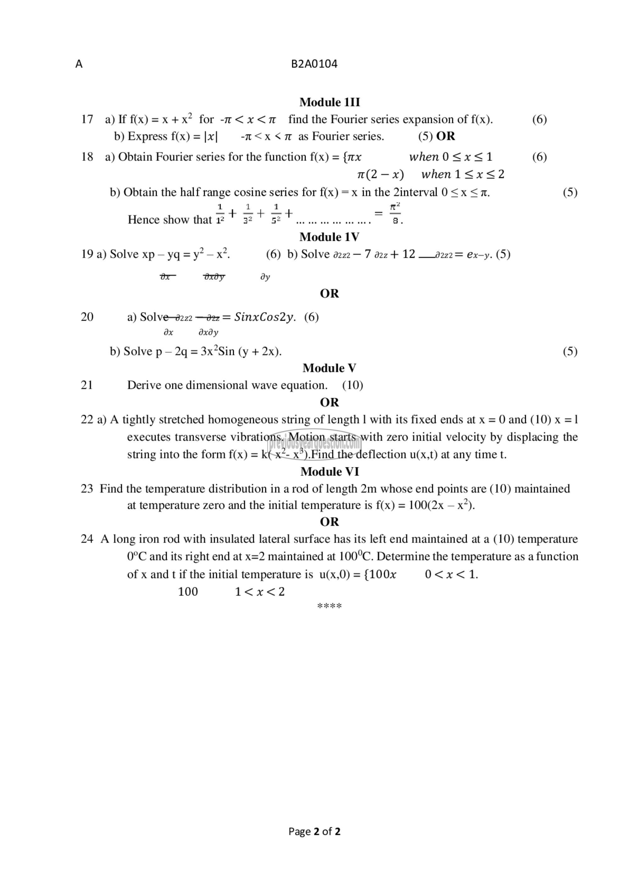 Question Paper - DIFFERENTIAL EQUATIONS-2