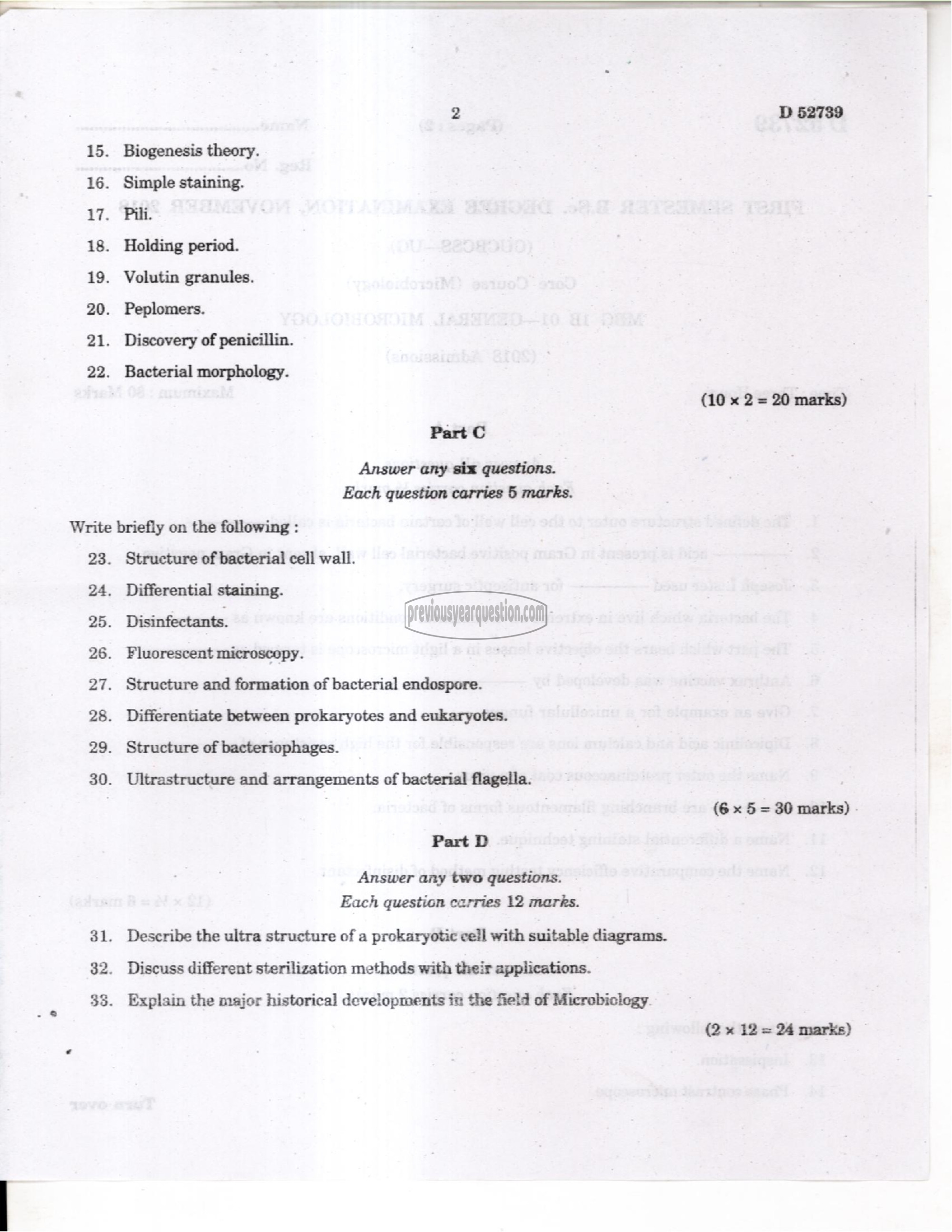 Question Paper - General Microbiology-2