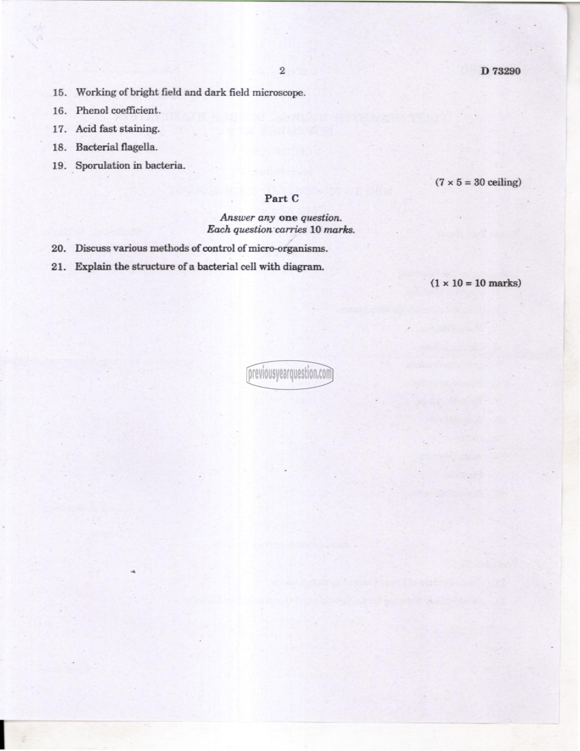 Question Paper - General Microbiology-2