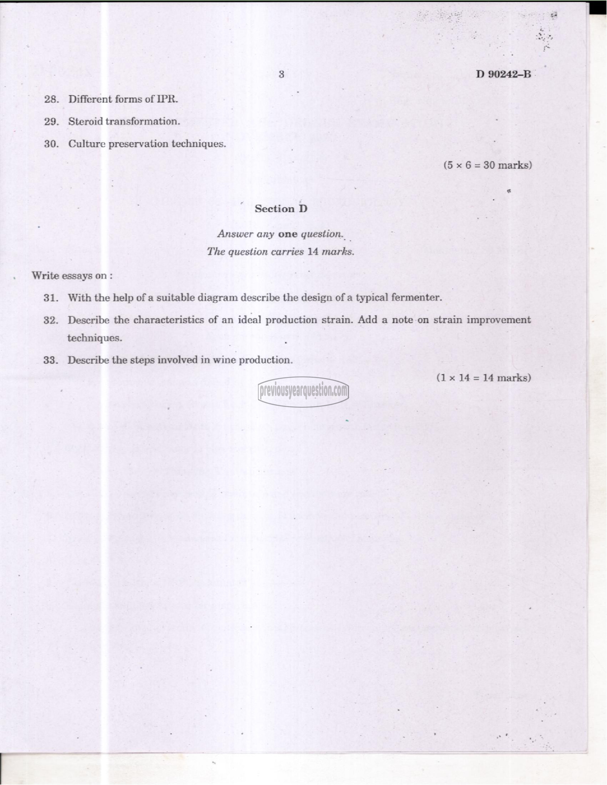 Question Paper - Industrial Microbiology-3