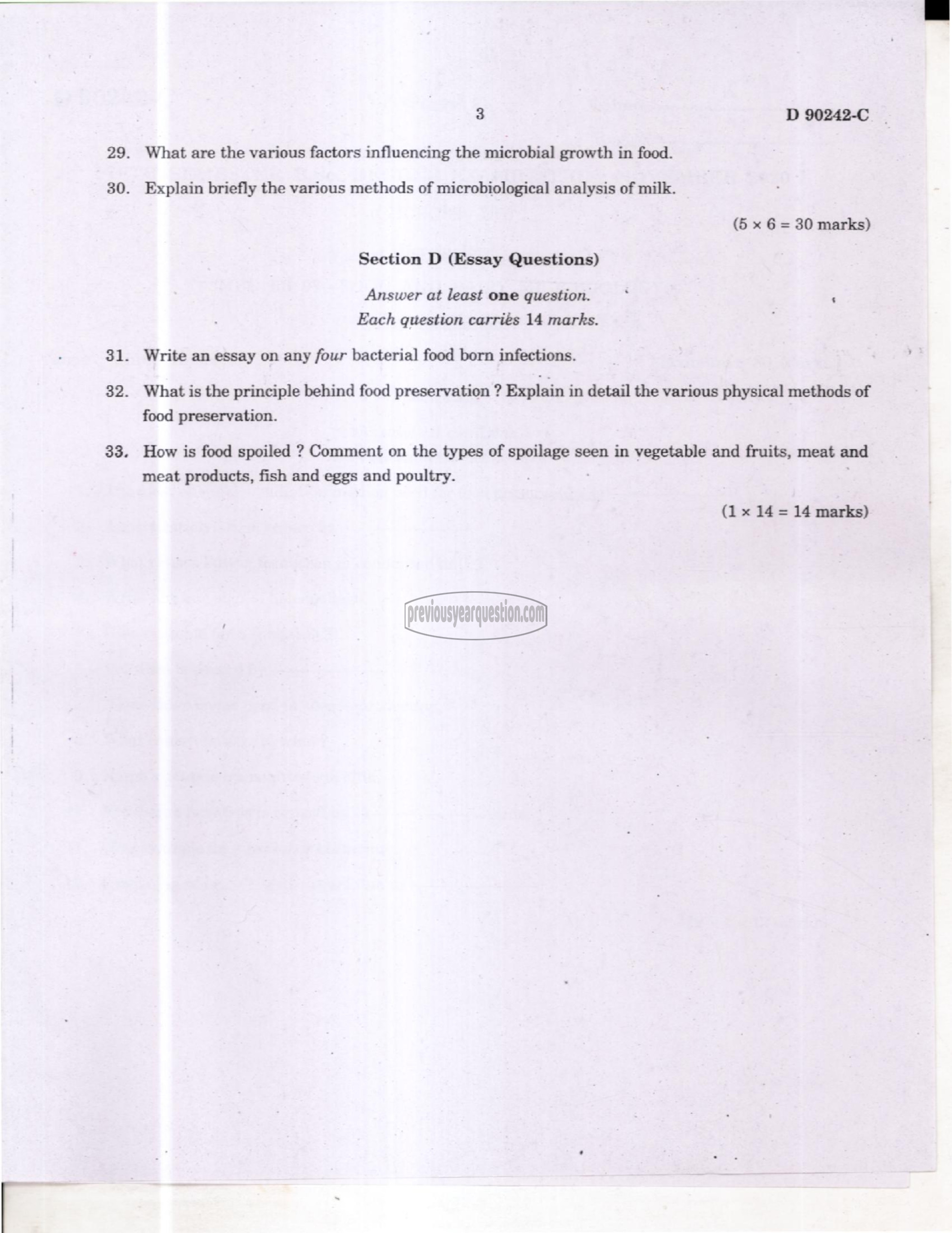 Question Paper - Food and Dairy Microbiology-3