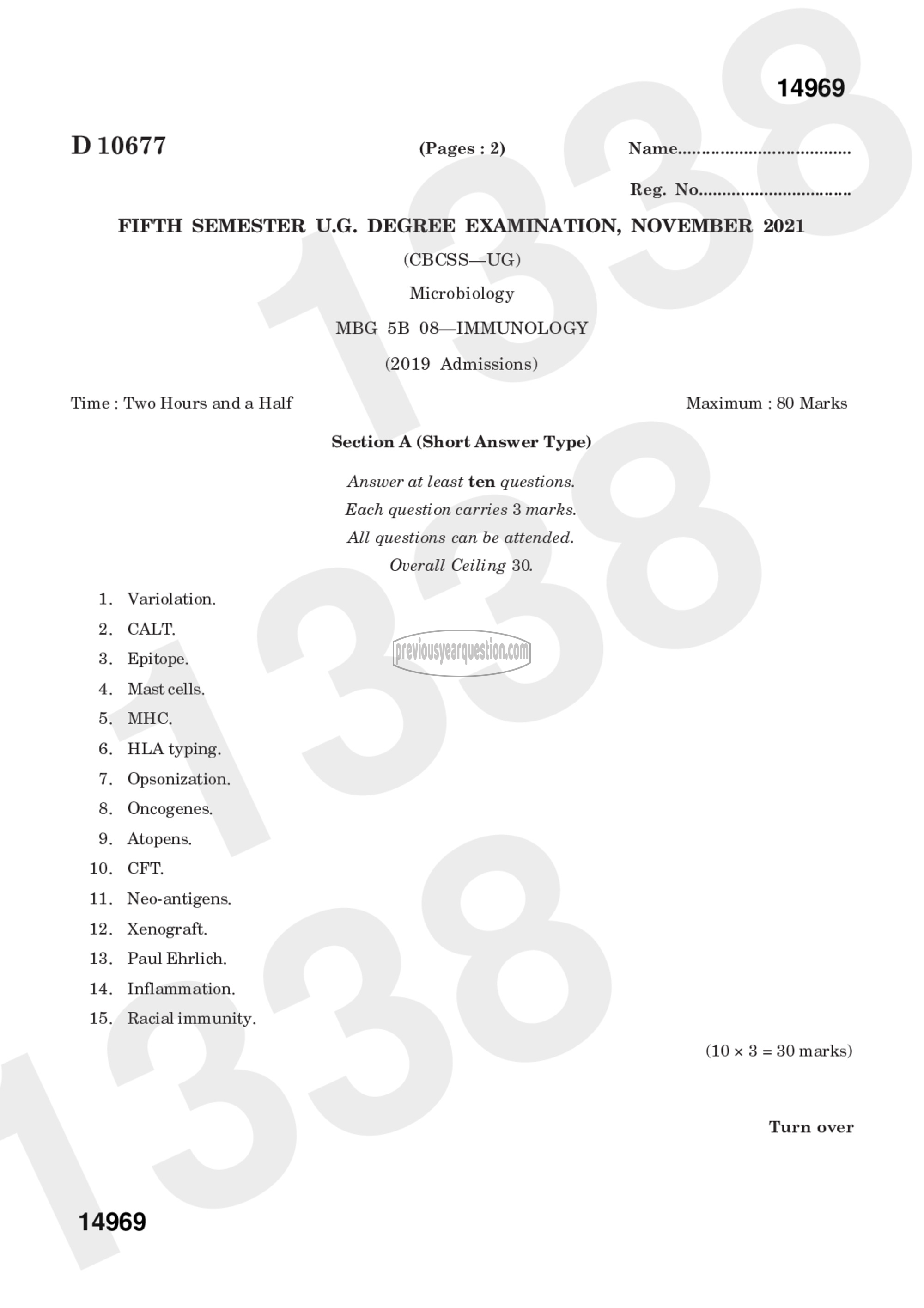 Question Paper - Immunology-1