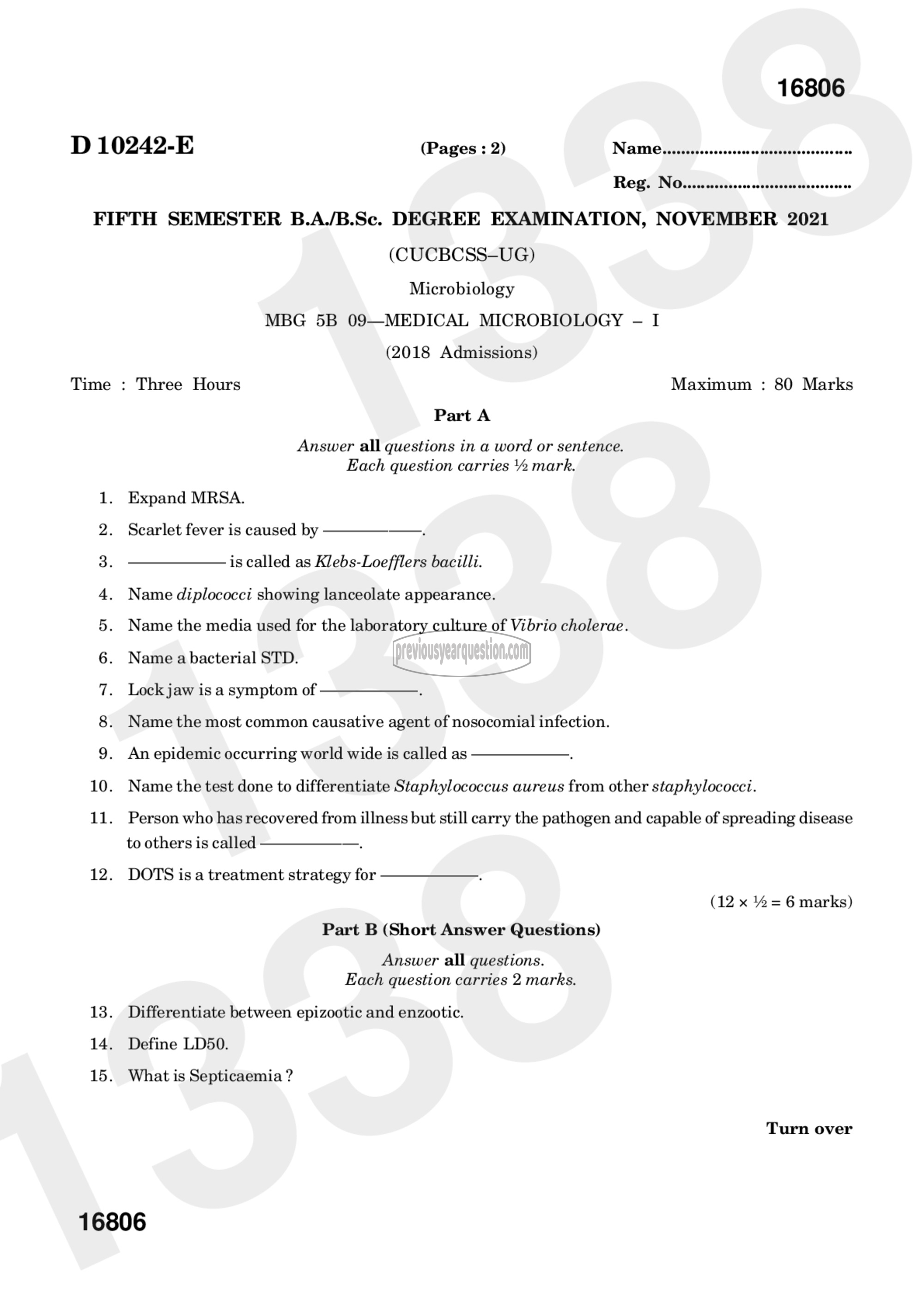 Question Paper - Medical Microbiology-I-1