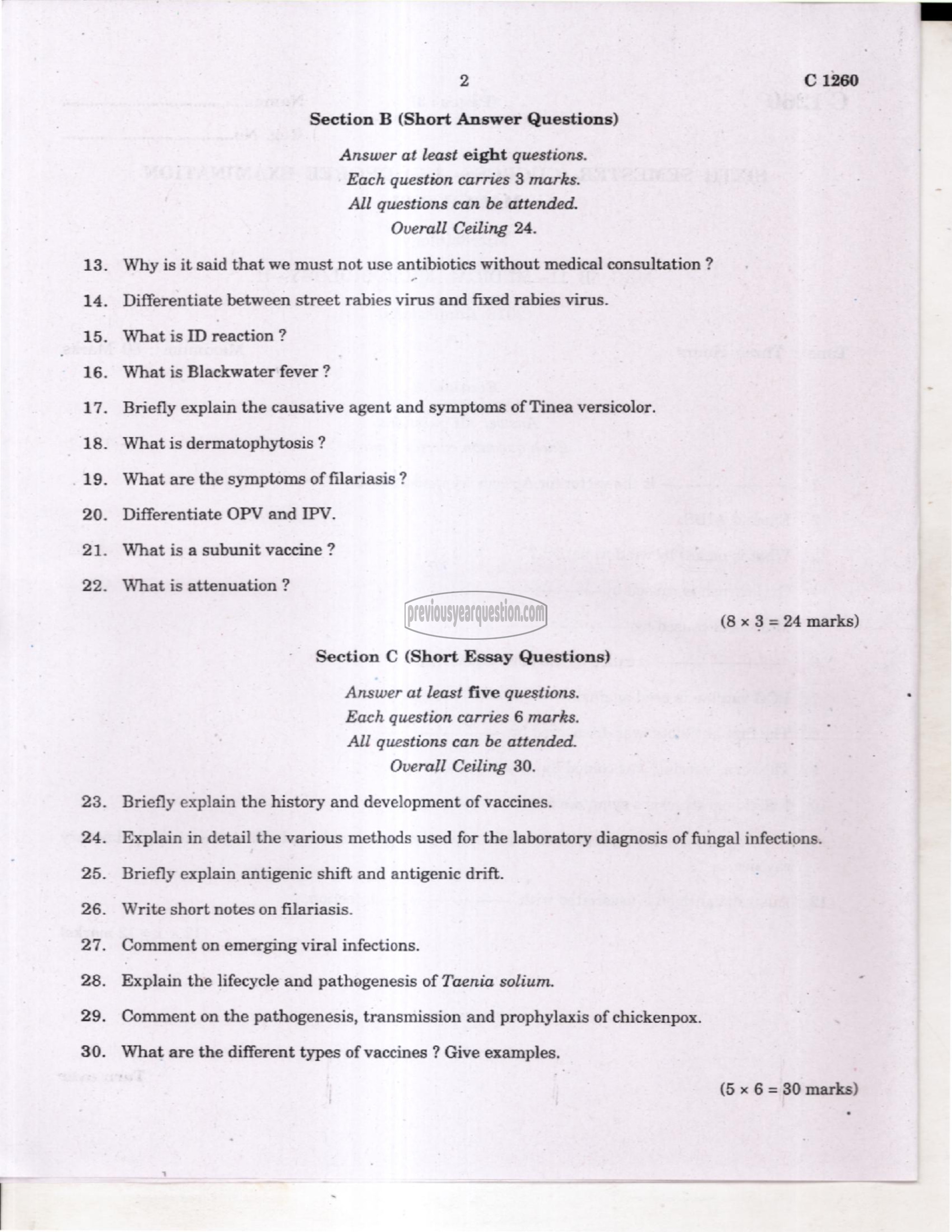 Question Paper - Medical Microbiology-II-2